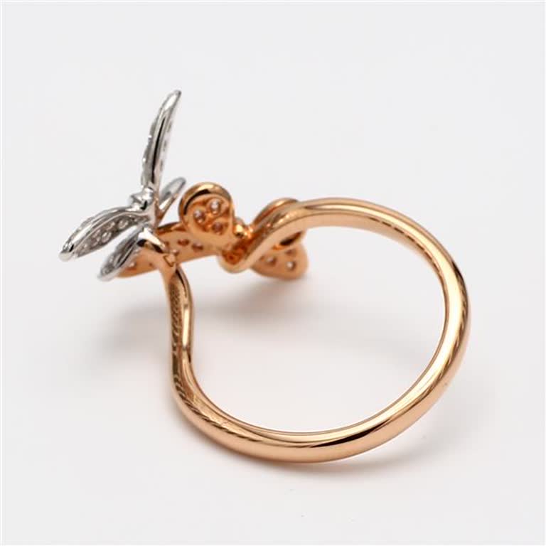 Natural White Round Diamond .50 Carat TW Rose Gold Butterfly Band