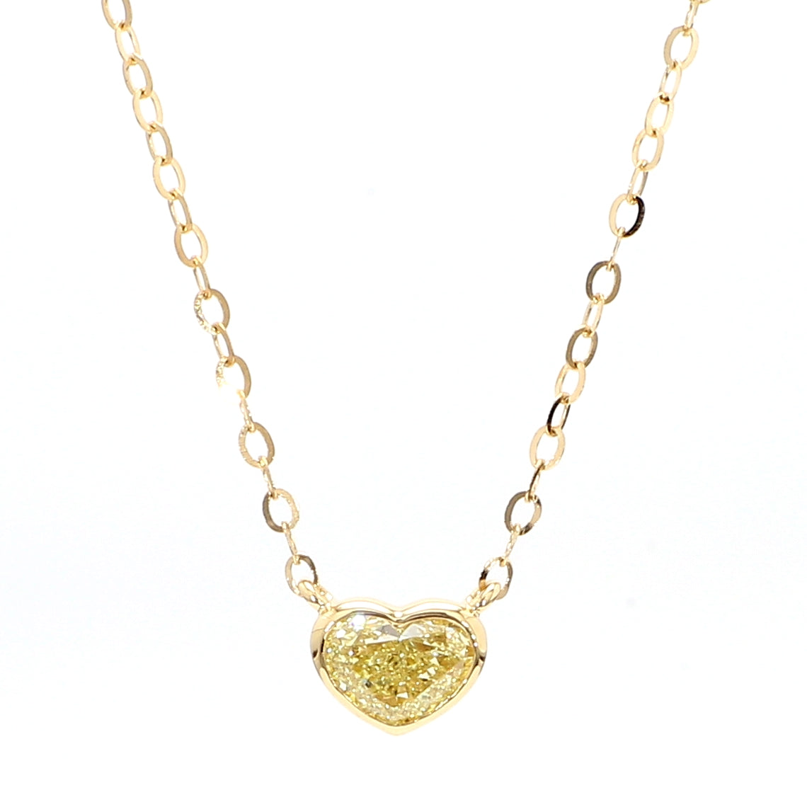 Natural Yellow Heart Diamond Necklace Gia CERTIFIED
