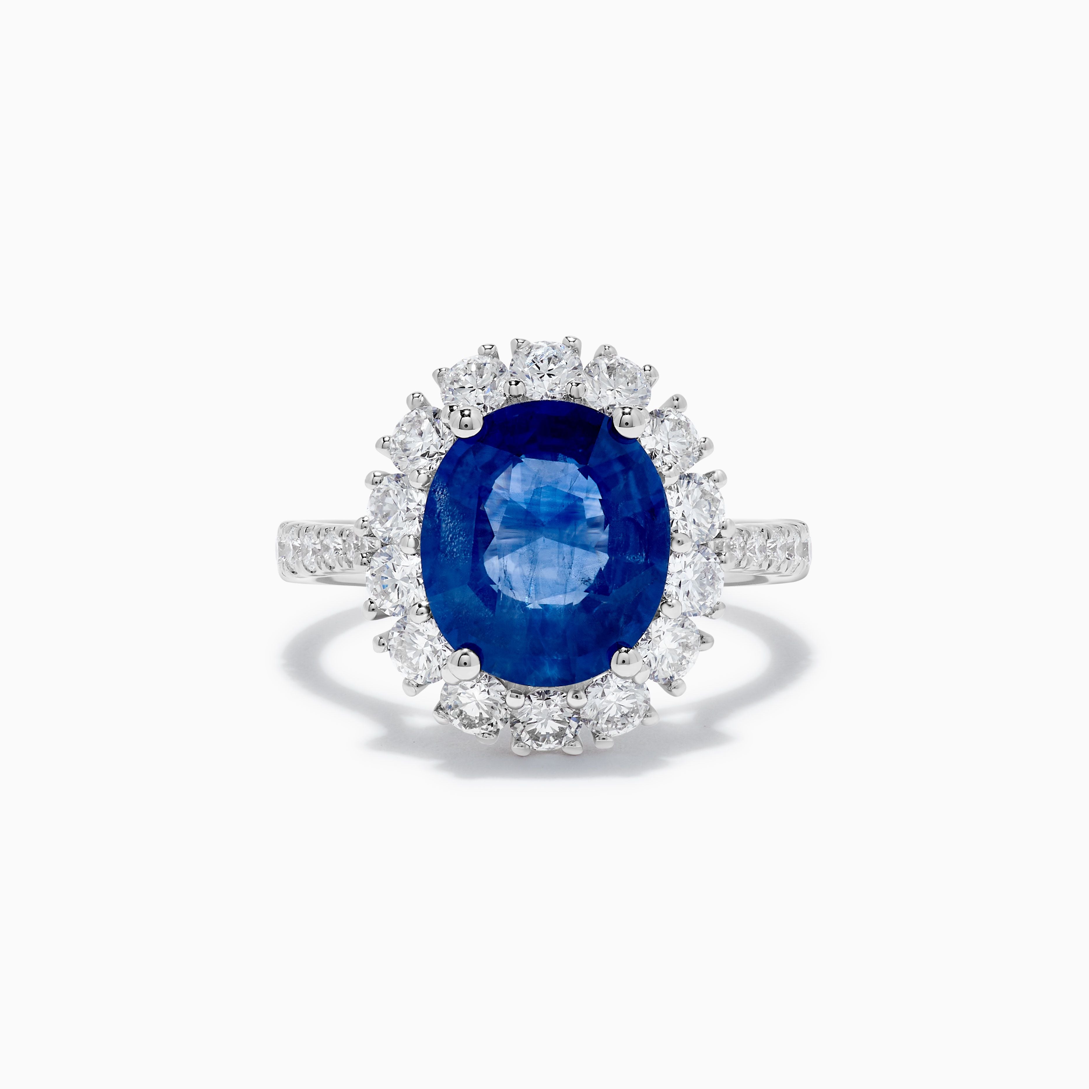 Oval Blue Sapphire and White Diamond Ring JRC258GH