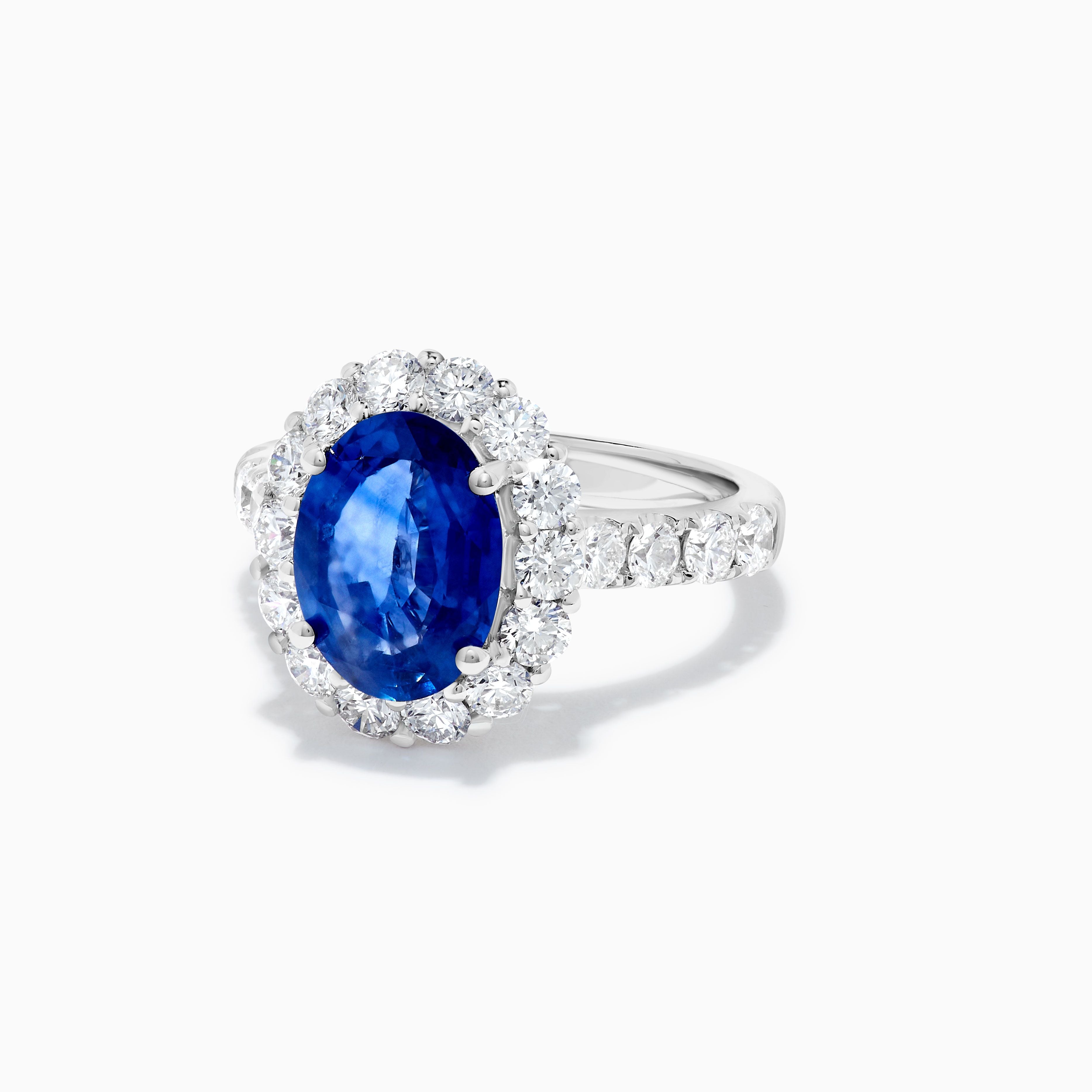 Oval Blue Sapphire and White Diamond Ring JRC255GH