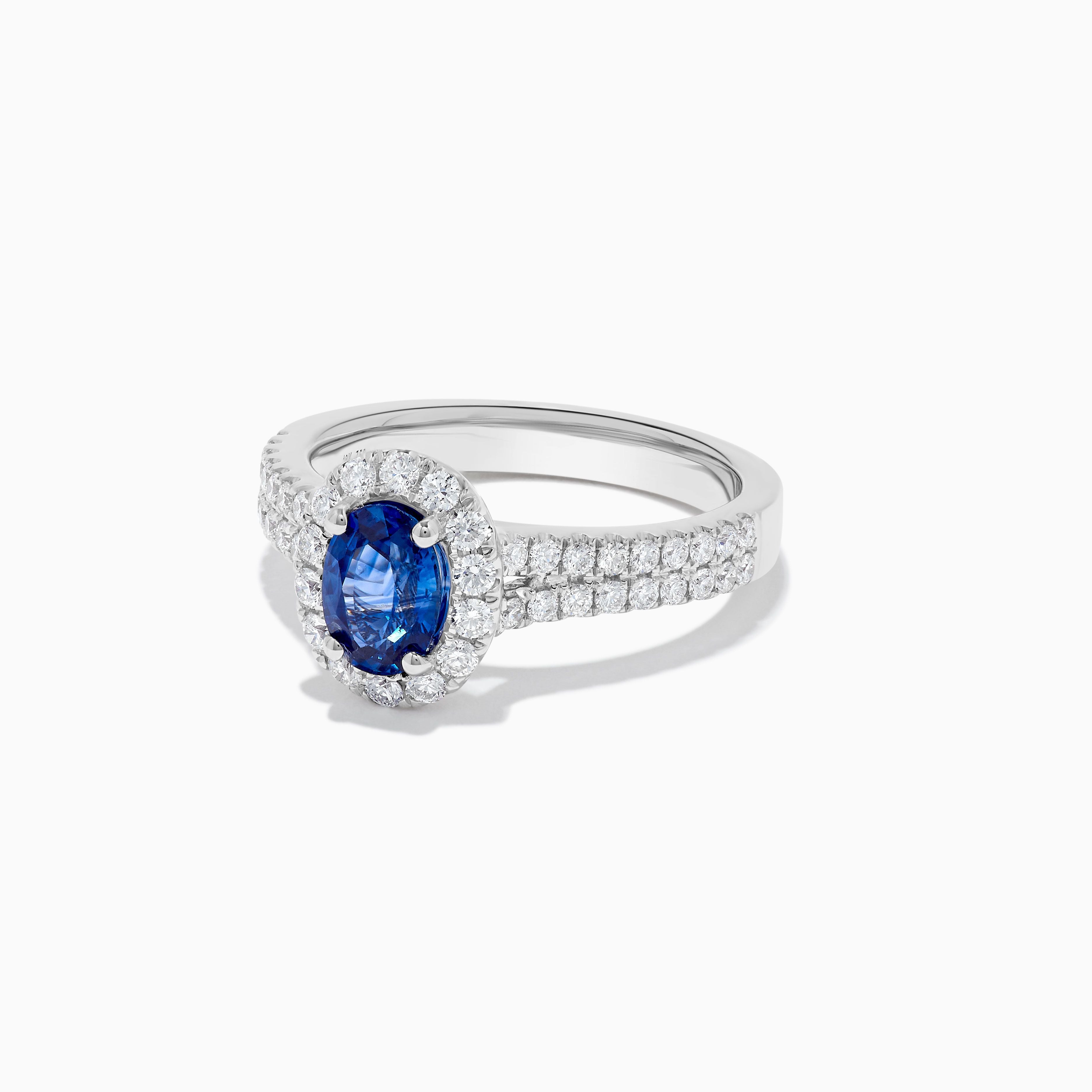 Oval Blue Sapphire and White Diamond Ring JRC246GH