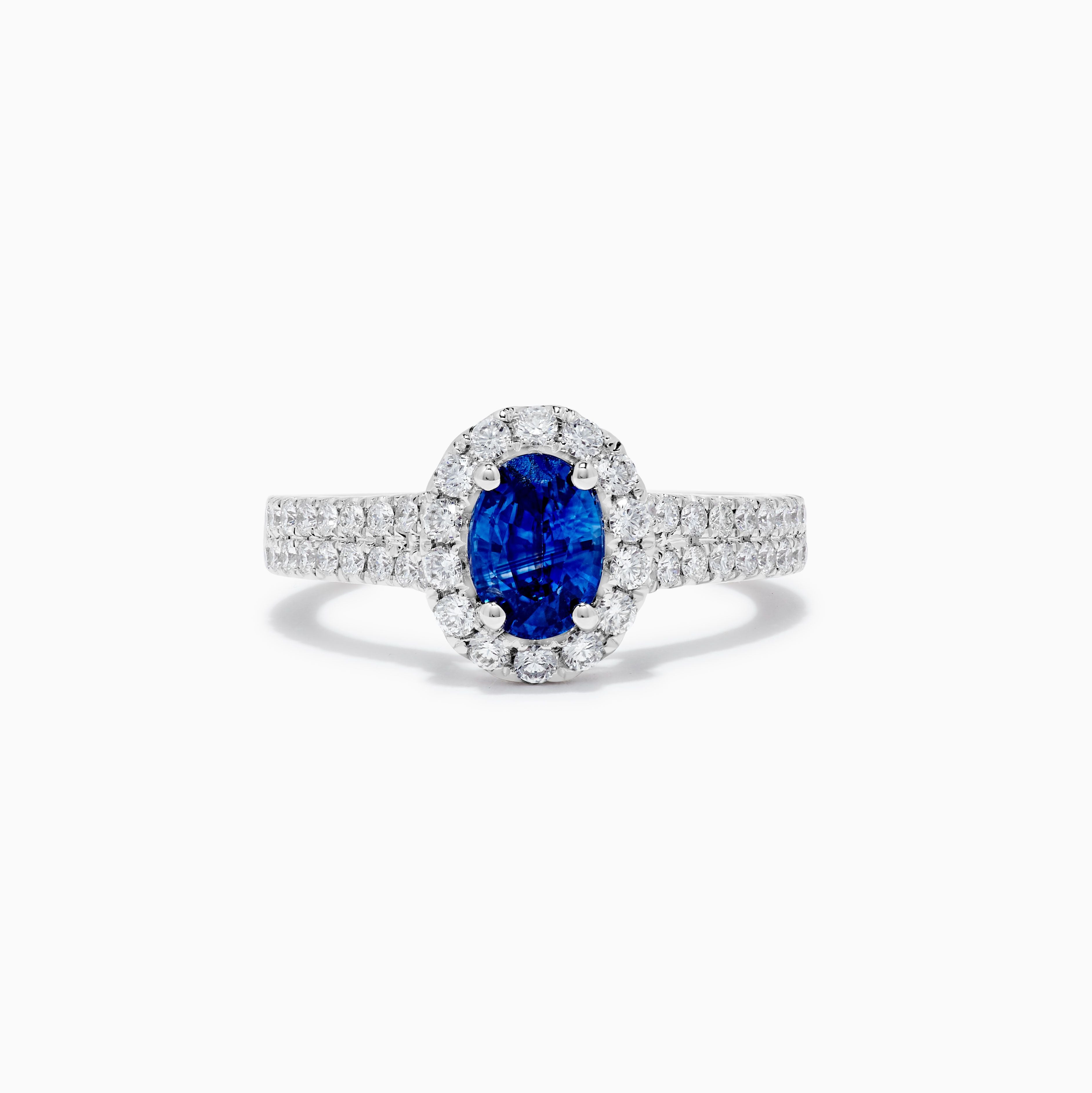 Oval Blue Sapphire and White Diamond Ring JRC246GH