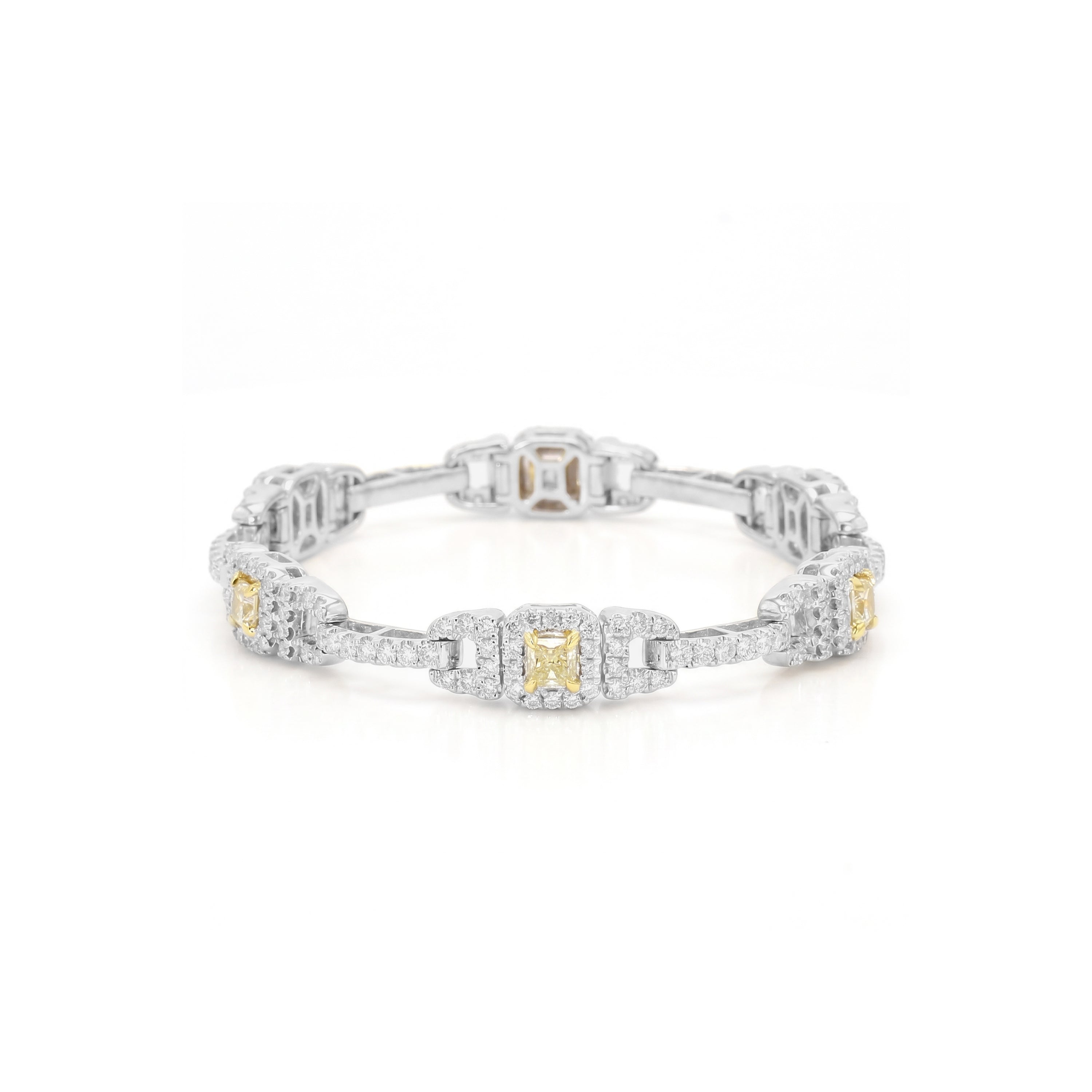 Natural Yellow Cushion Diamond Bracelet