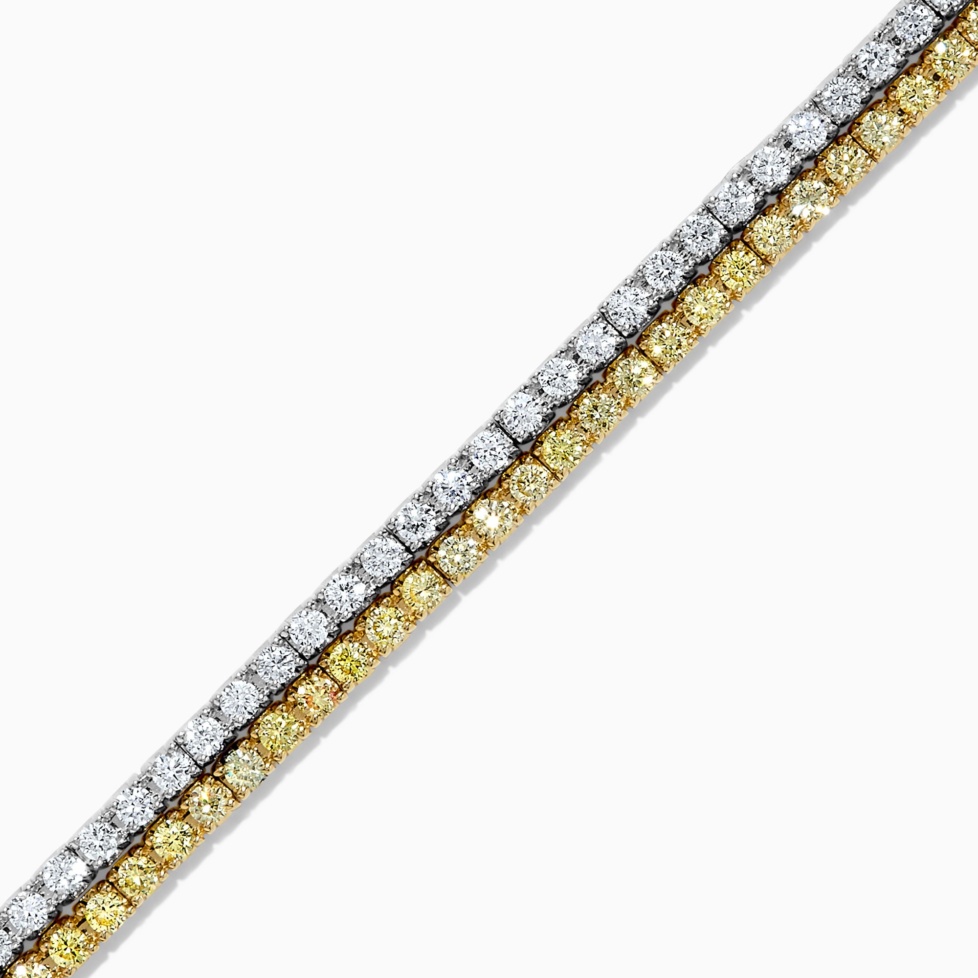 Double Row Yellow and White Diamond Tennis Bracelet JB0150GP
