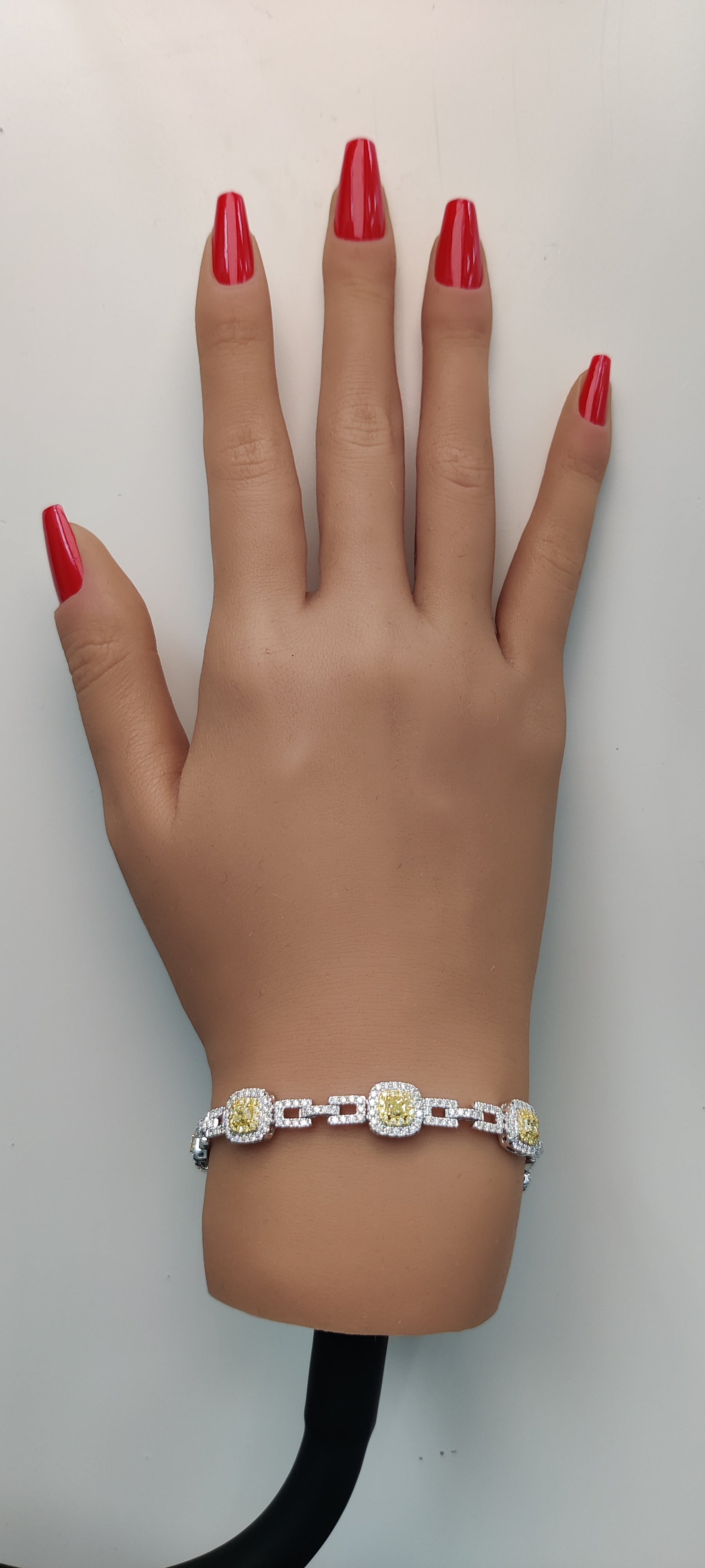 Natural Yellow Cushion Diamond Bracelet