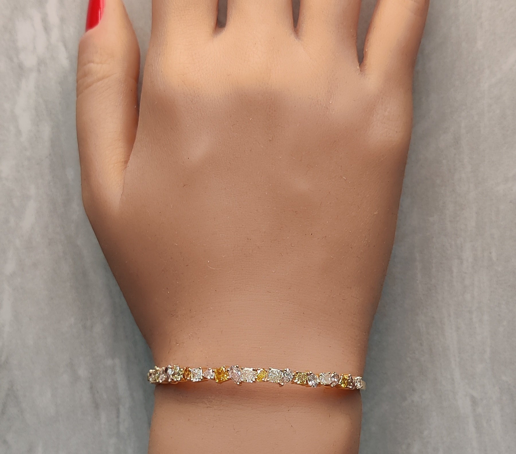 Natural Pink Pear Diamond Bracelet