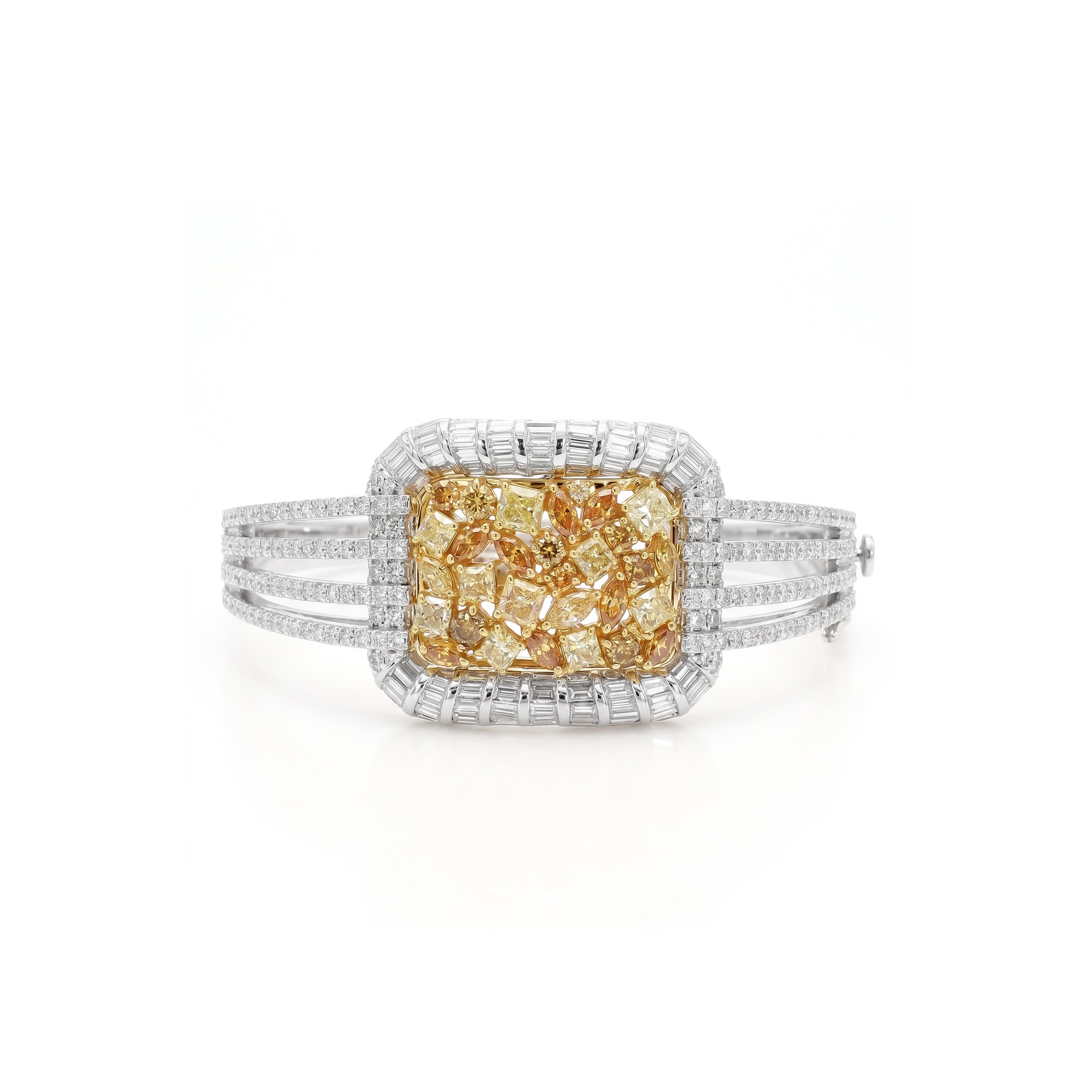 Natural Multi-color Multi-shape Diamond Bangle