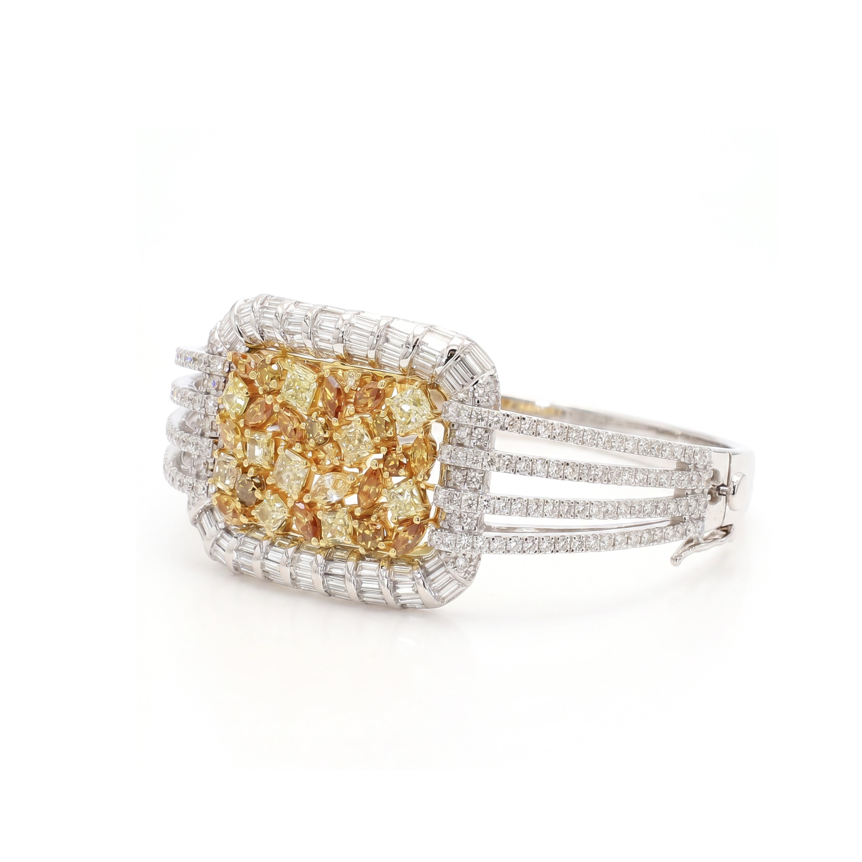 Natural Multi-color Multi-shape Diamond Bangle