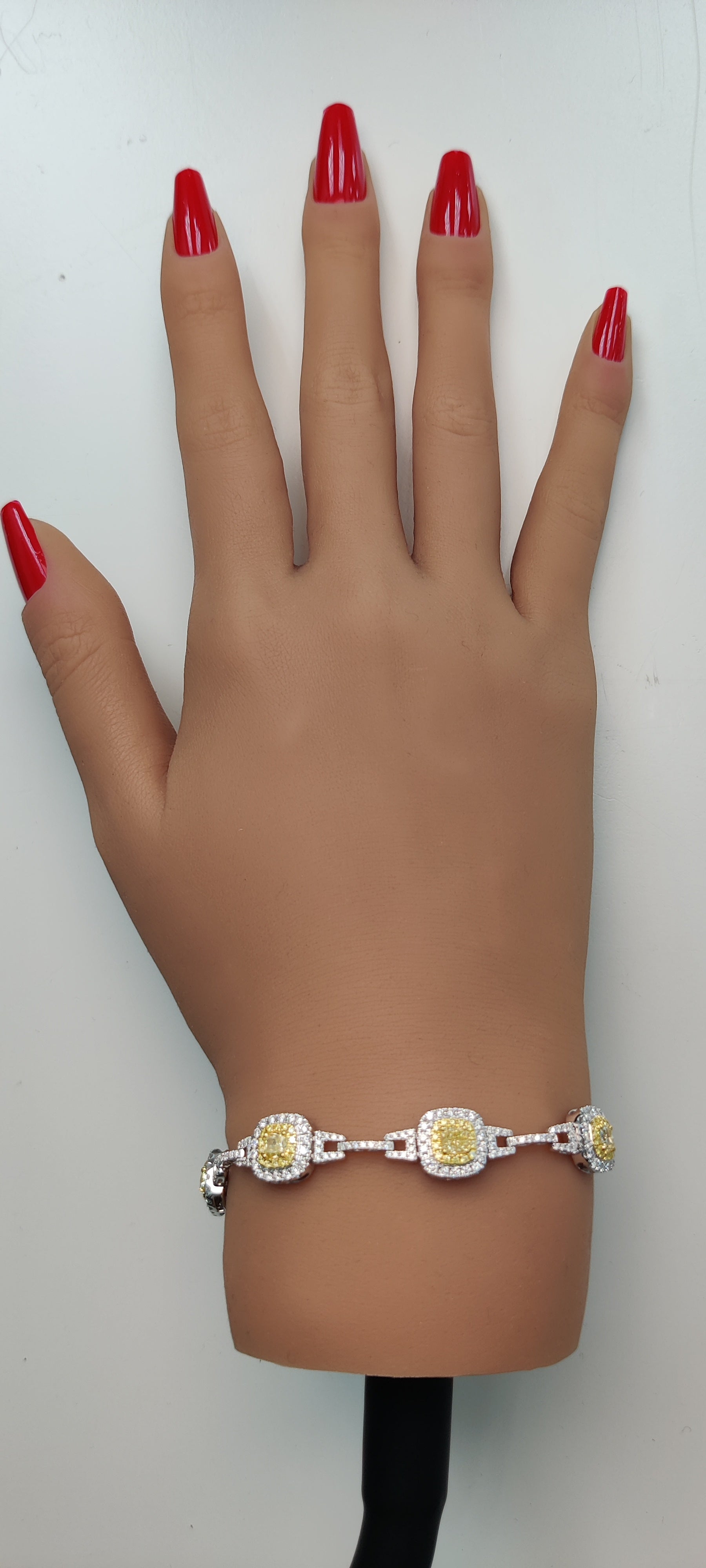 Natural Yellow Cushion Diamond Bracelet