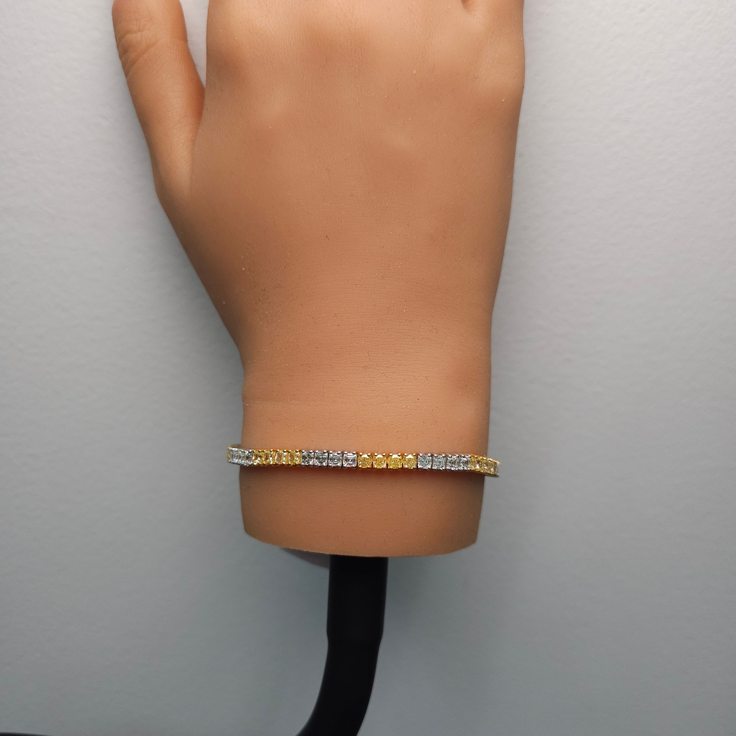 Natural Yellow Cushion Diamond Bracelet