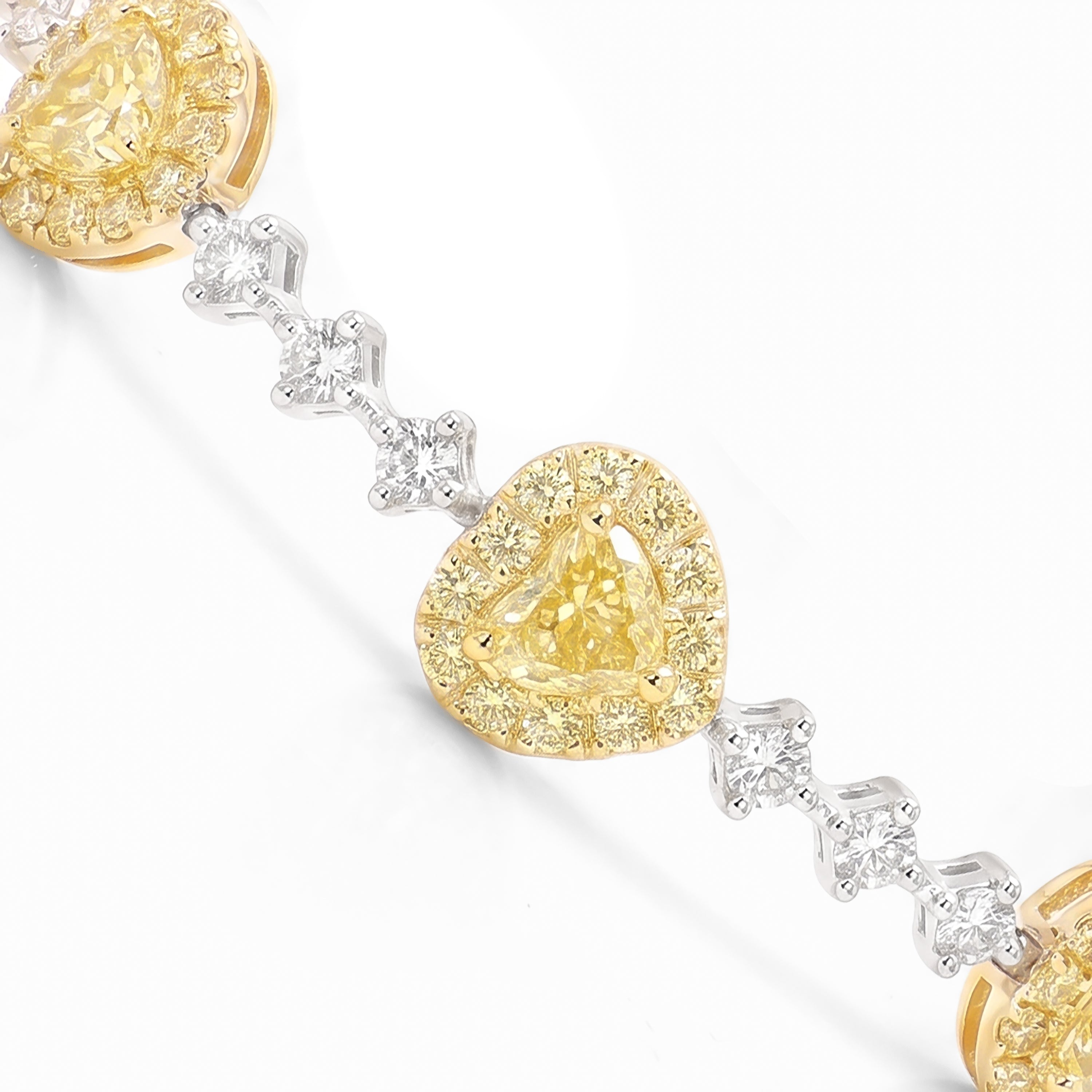 Natural Yellow Heart Diamond Bracelet