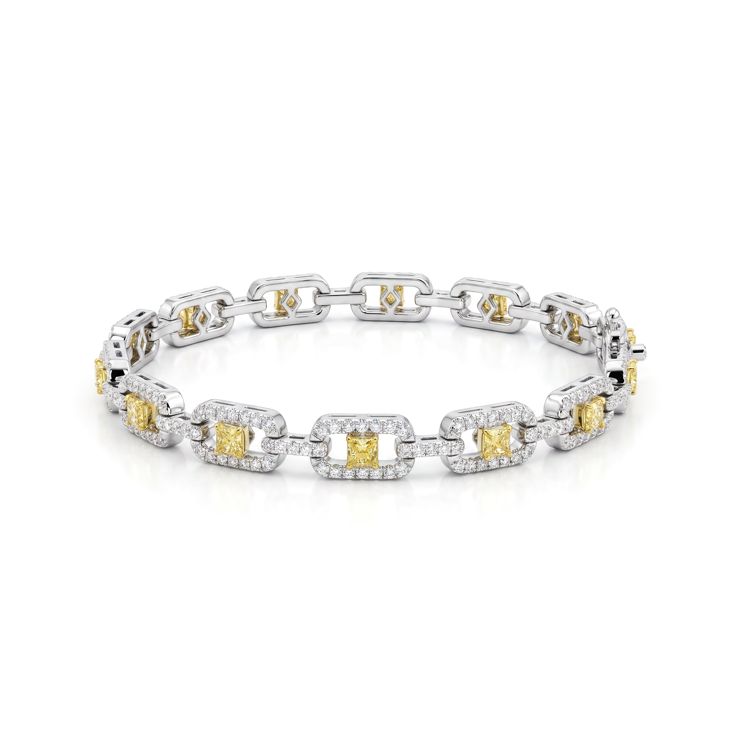 Natural Yellow Diamond Link Bracelet