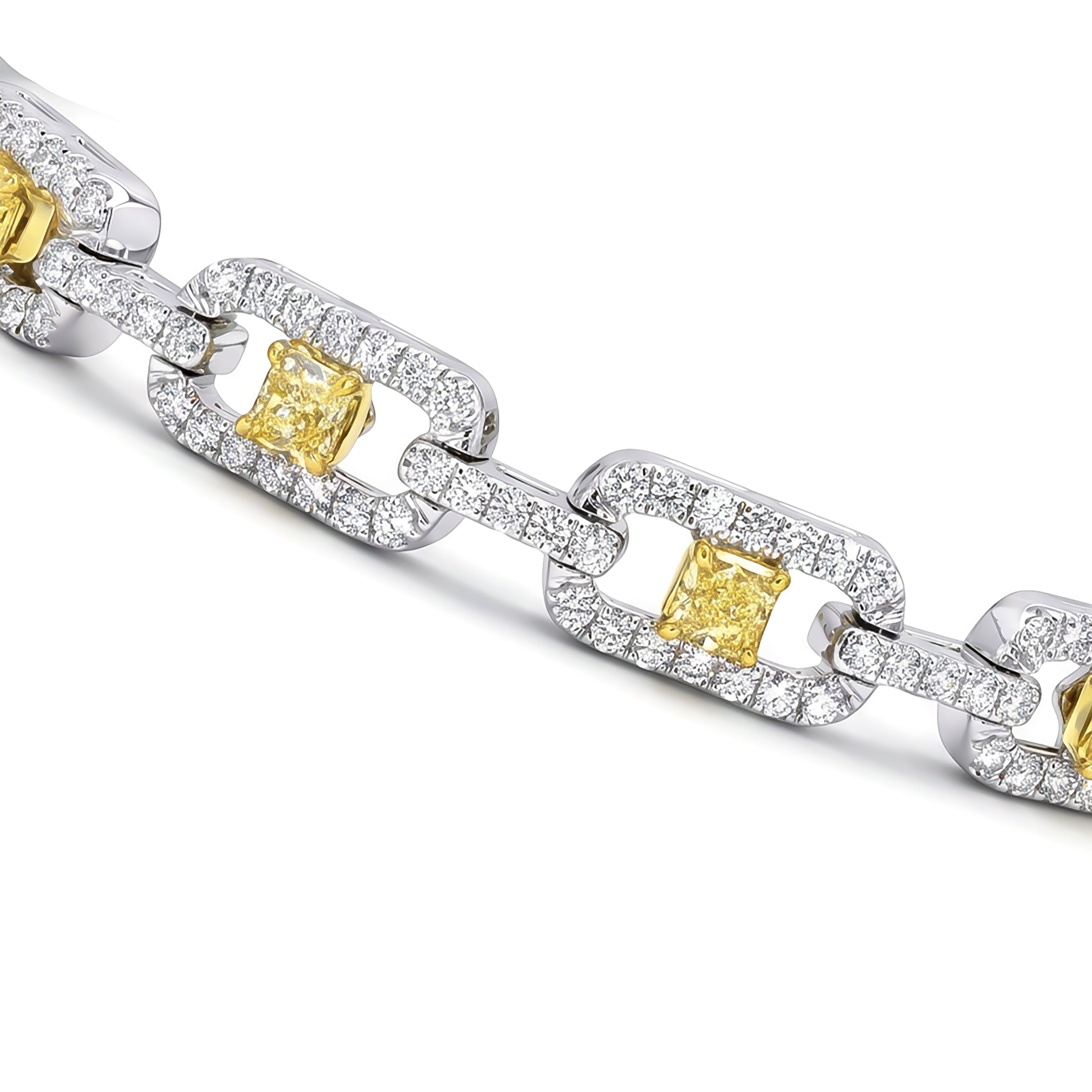 Natural Yellow Diamond Link Bracelet