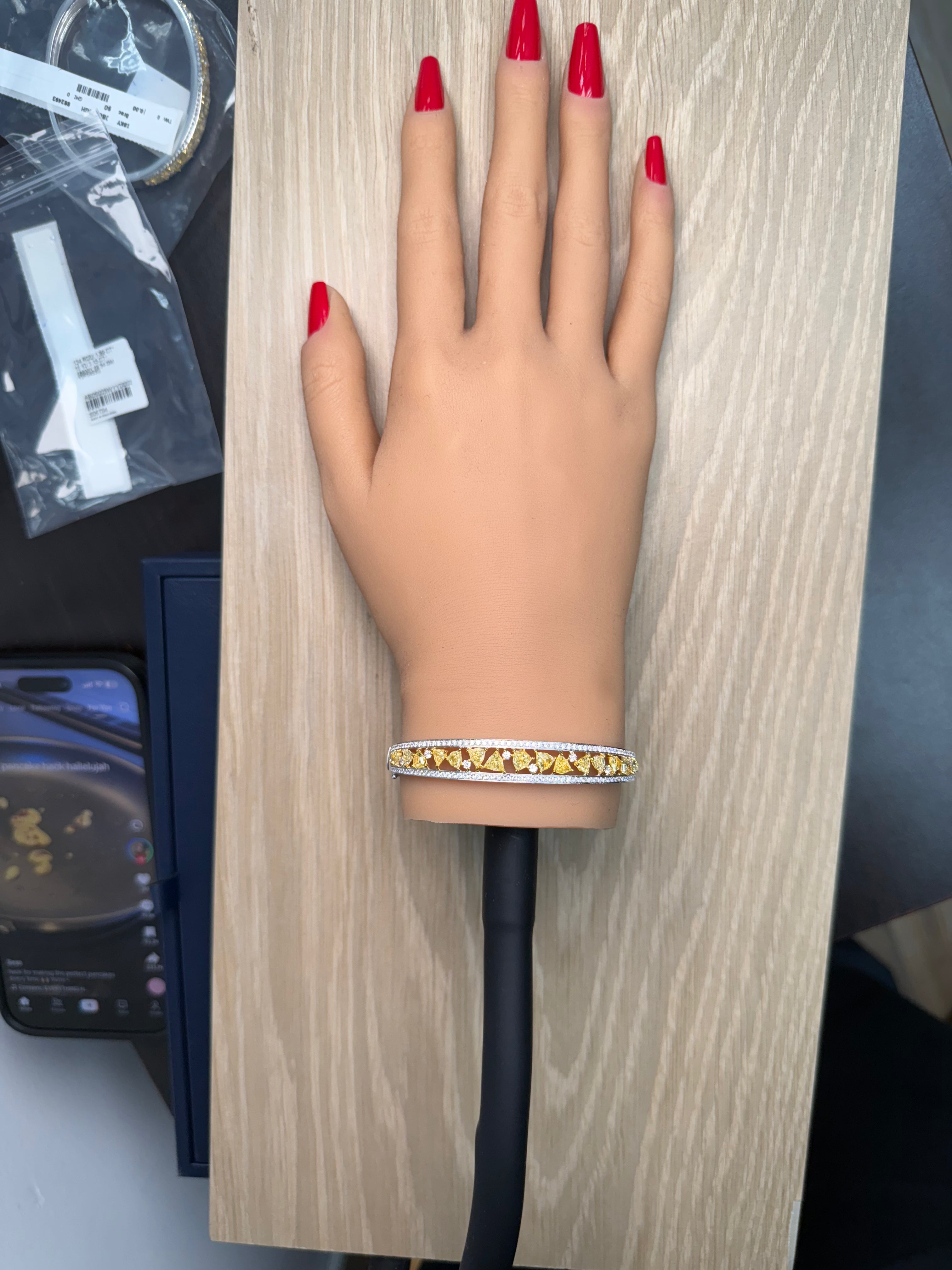Natural Yellow Trillion Diamond Bracelet