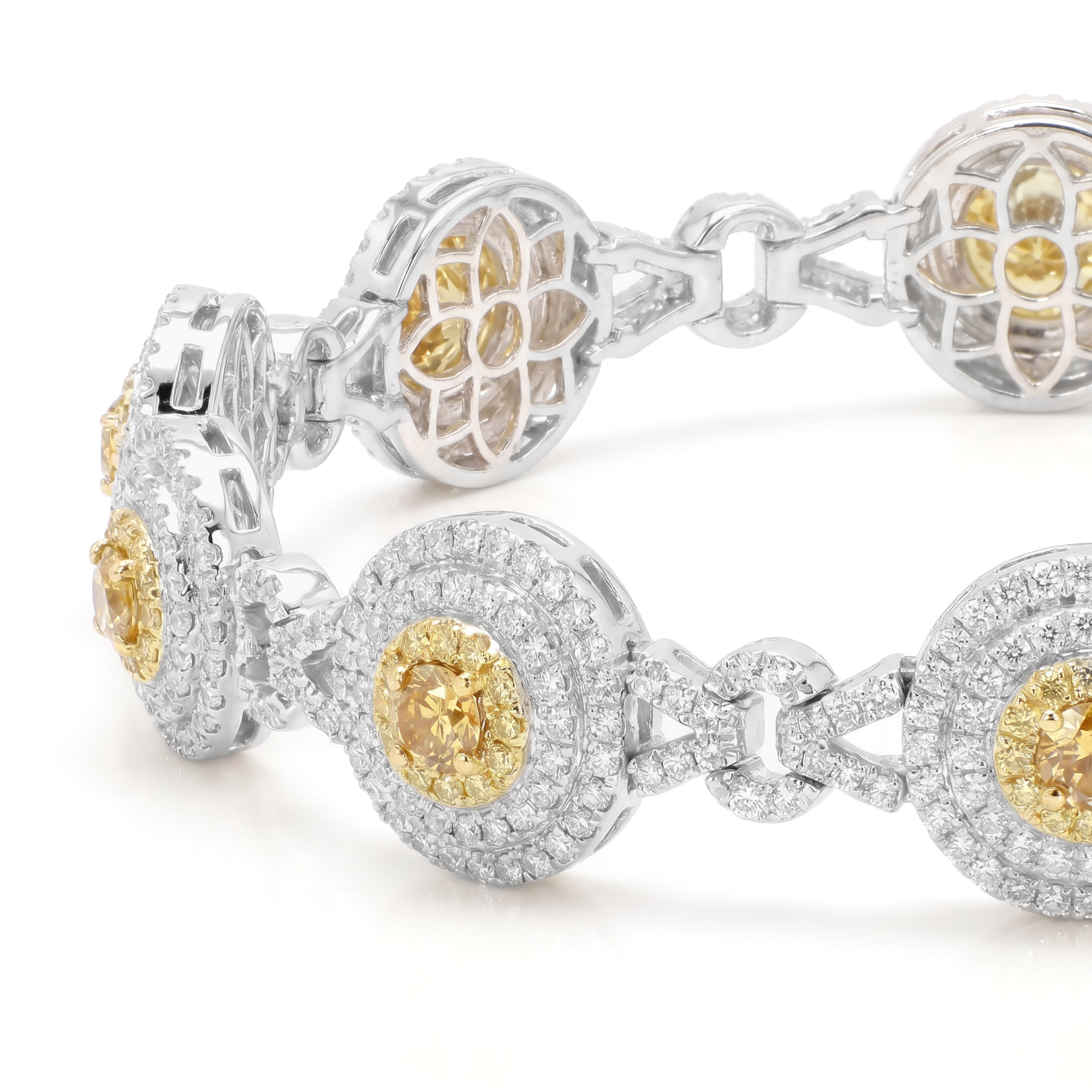Natural Orange Round Diamond Bracelet | GIA Certified