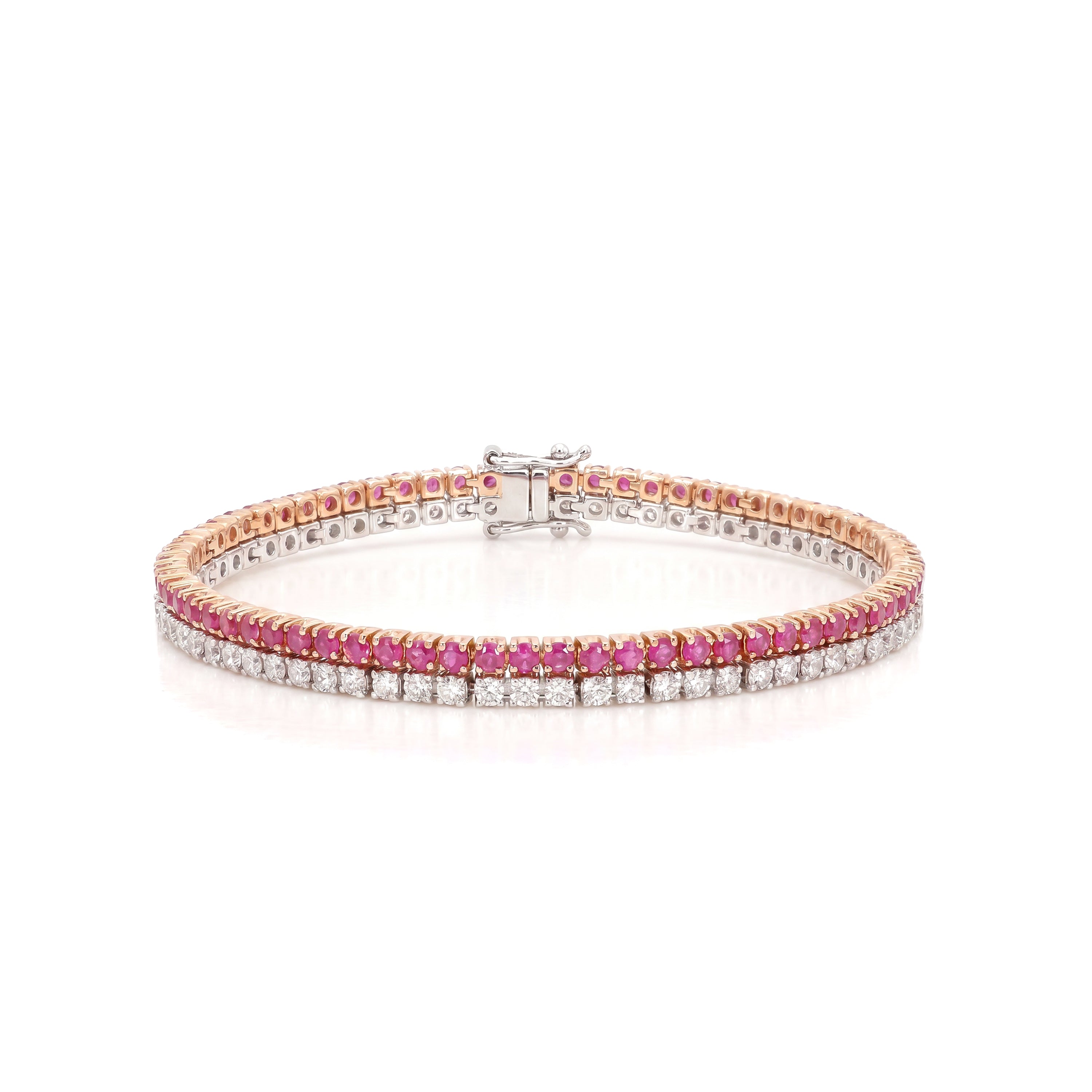 Natural Ruby & White Diamond Bracelet