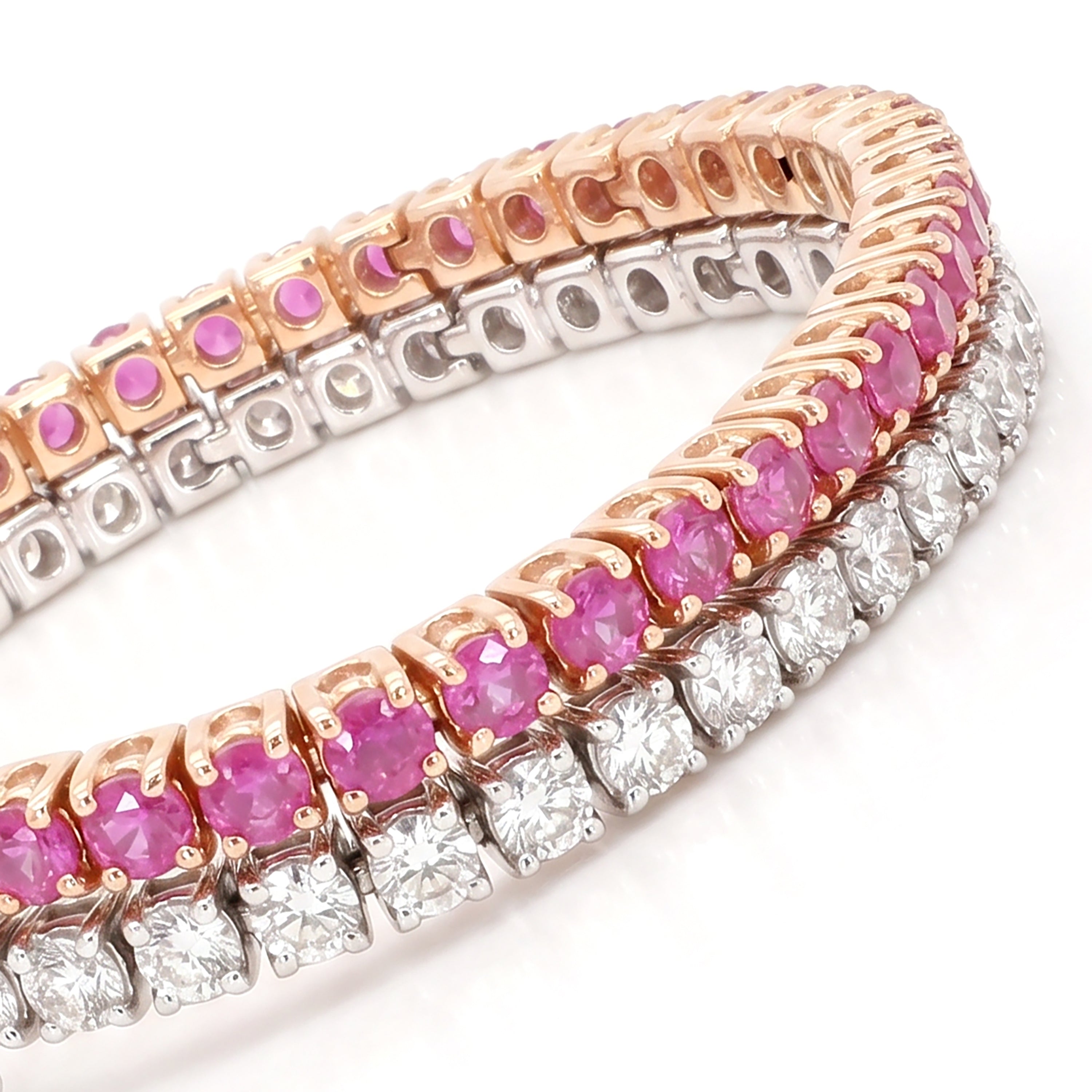 Natural Ruby & White Diamond Bracelet