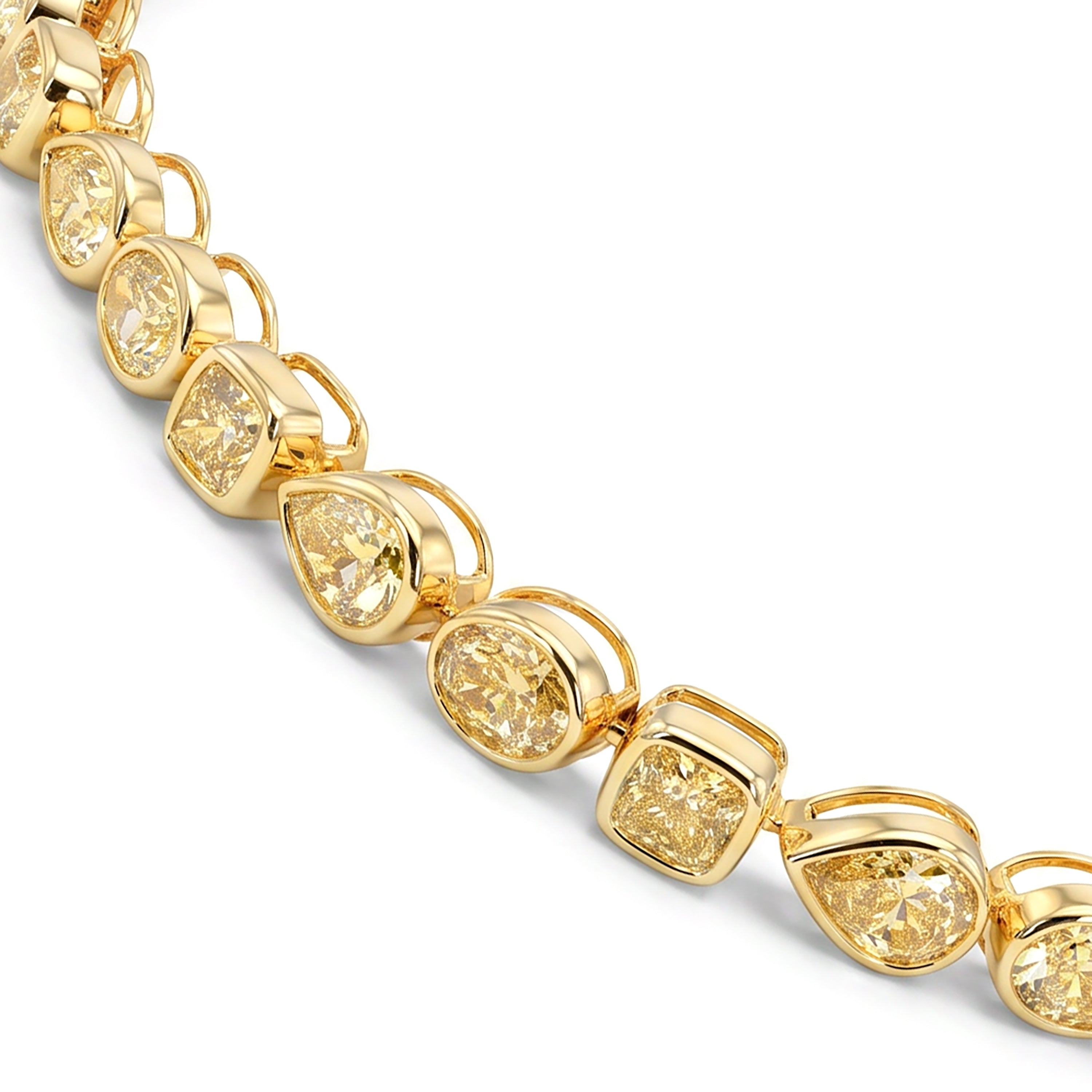 Natural Yellow Diamond Bezel Tennis Bracelet