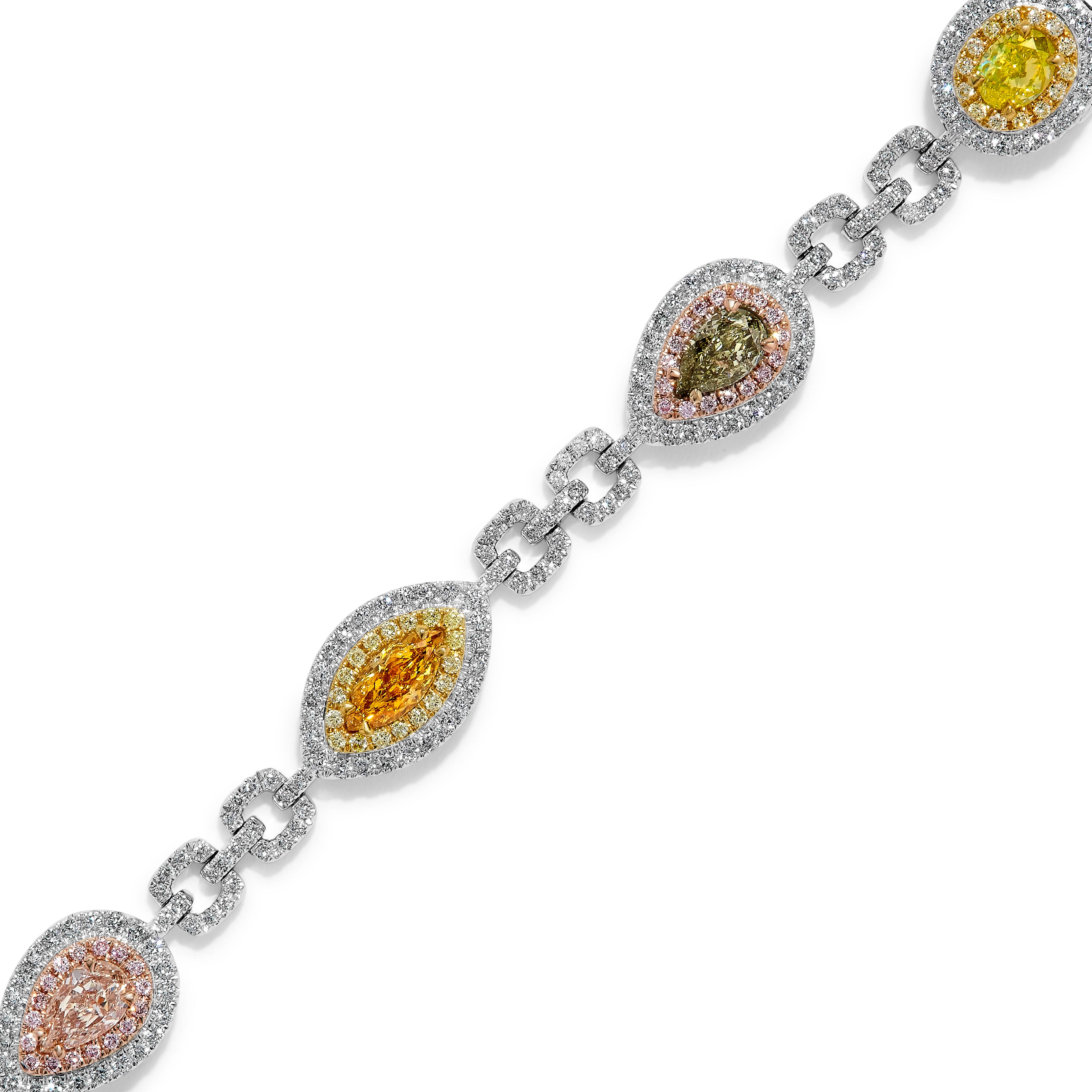 Natural Pink Pear Diamond Bracelet GIA Certified product image 2