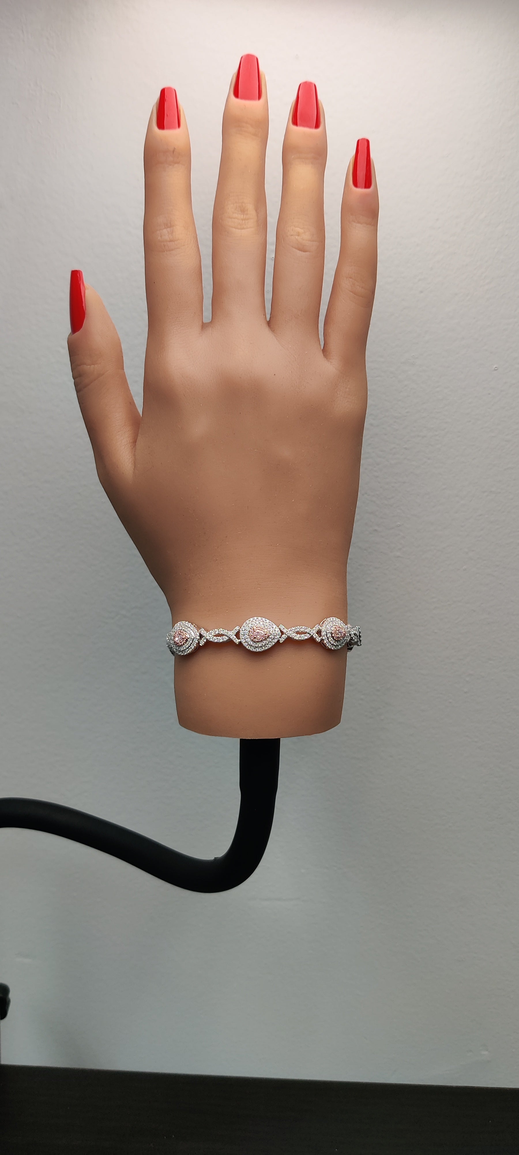 Natural Pink Pear Diamond Bracelet Gia Certified
