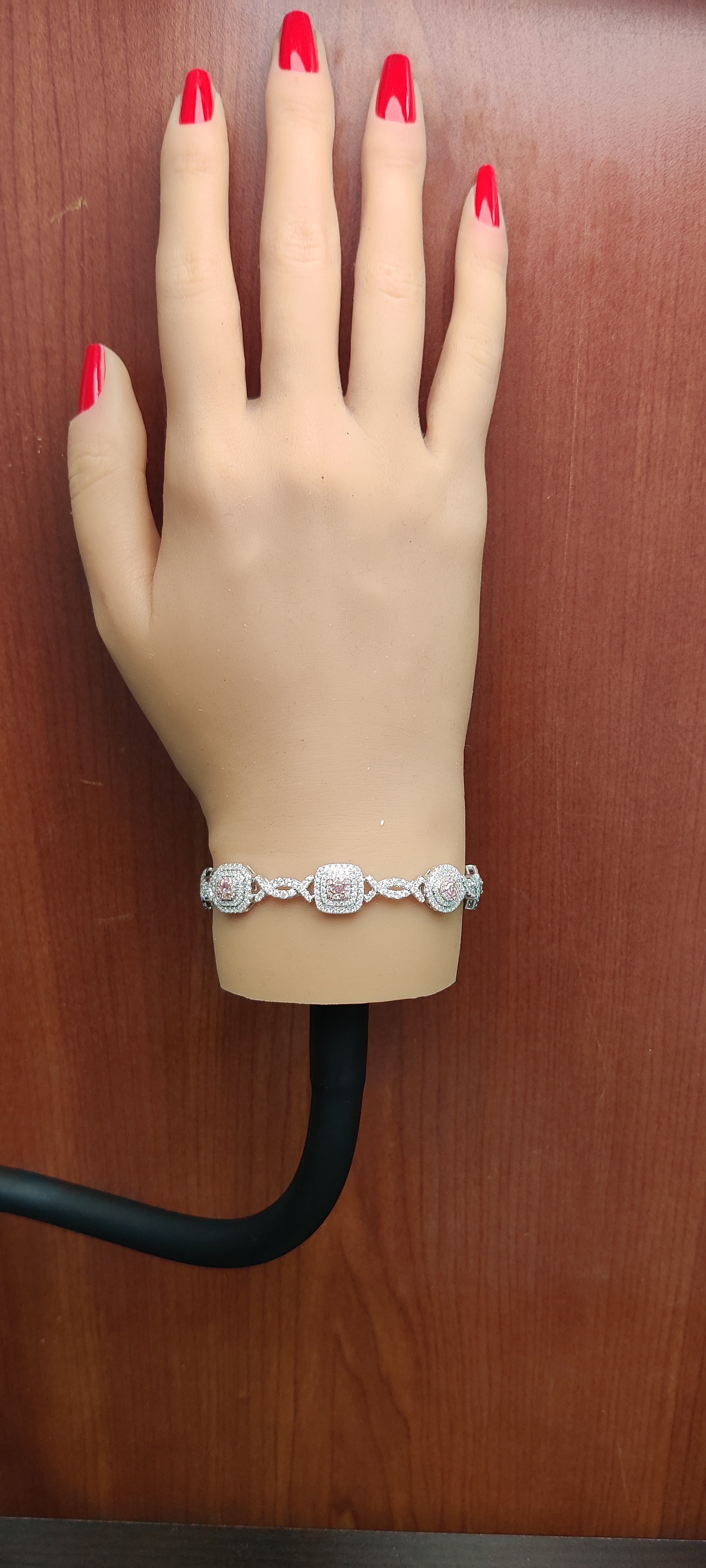 Natural Purple Cushion Diamond Bracelet Gia Certified