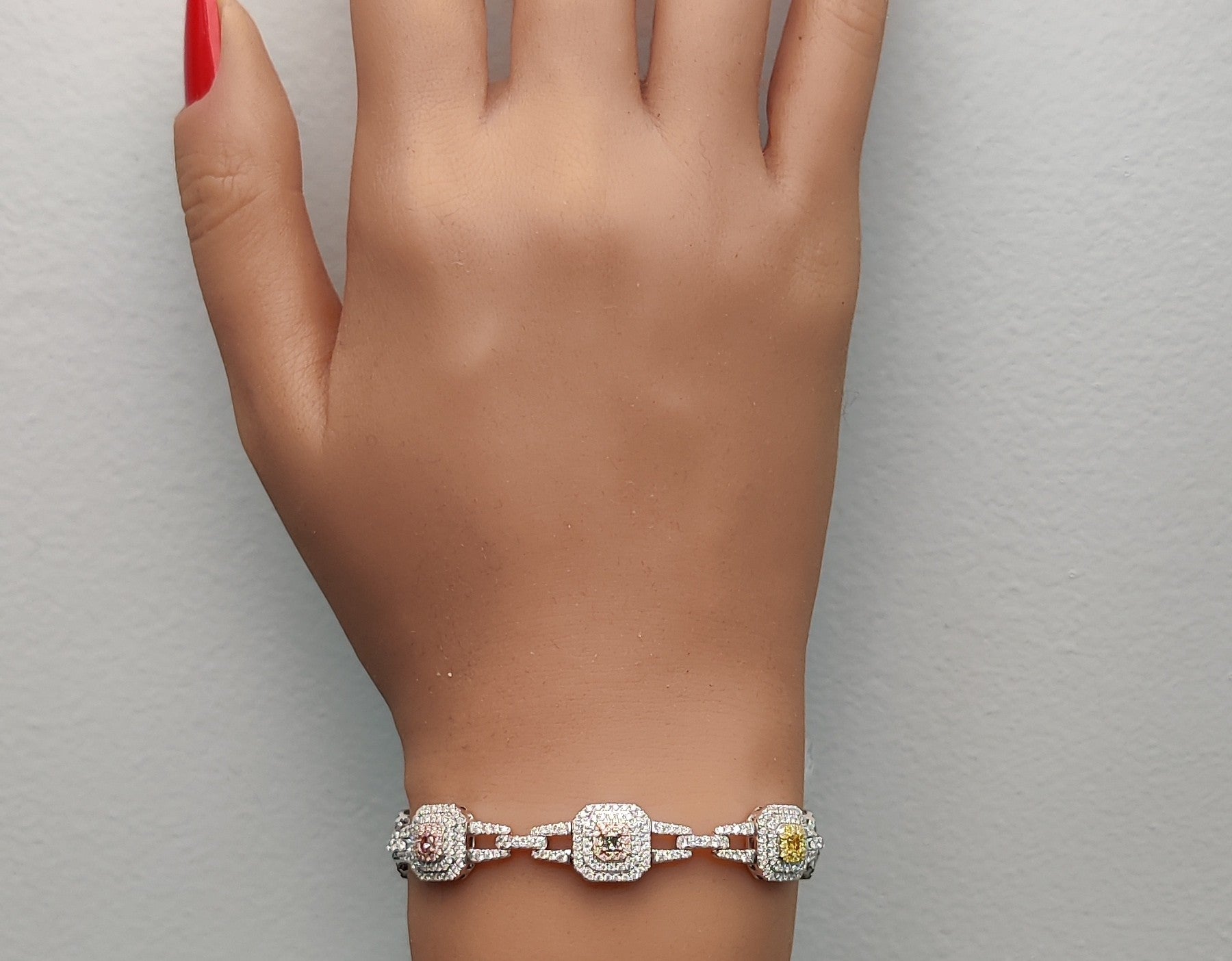Natural Violet Cushion Diamond Bracelet Gia Certified