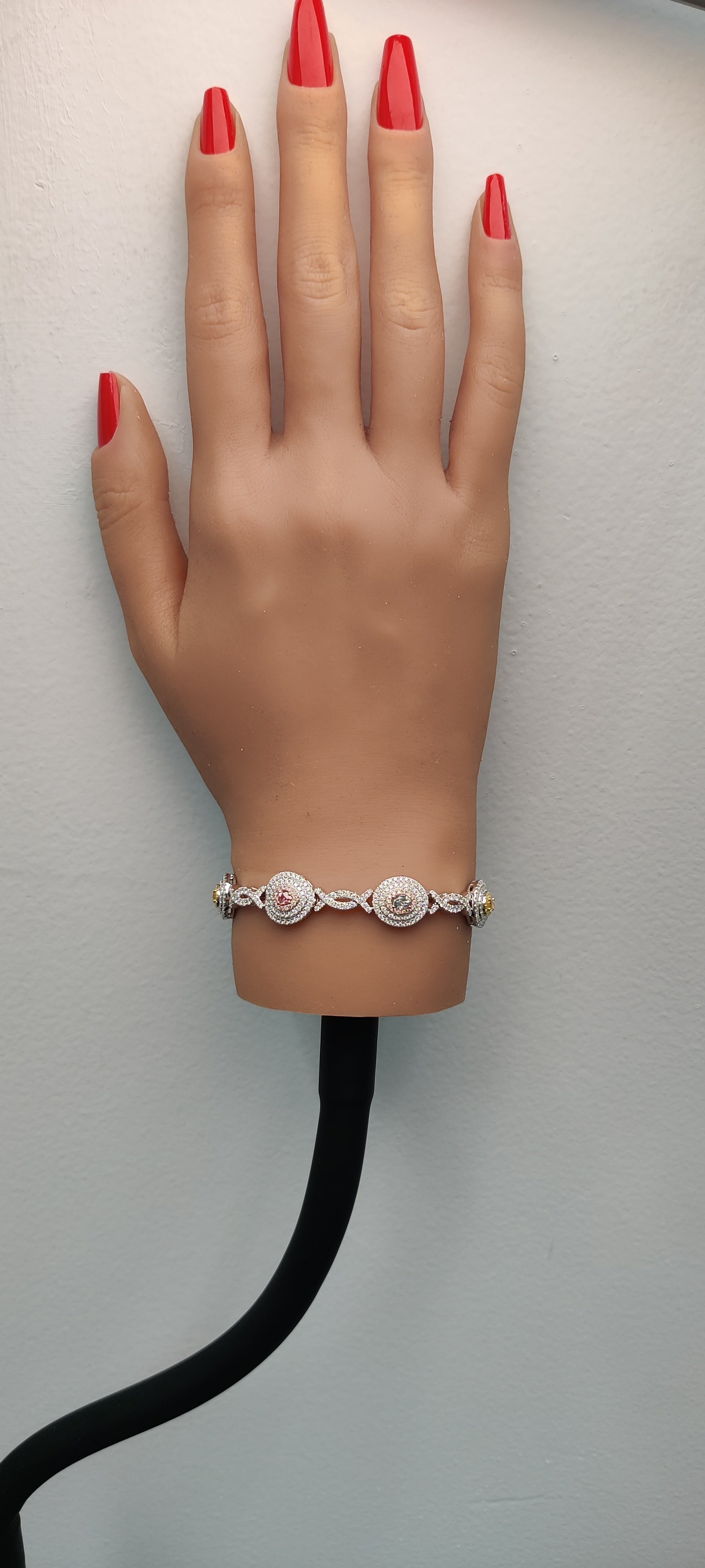 Natural Blue Oval Diamond Bracelet Gia Certified