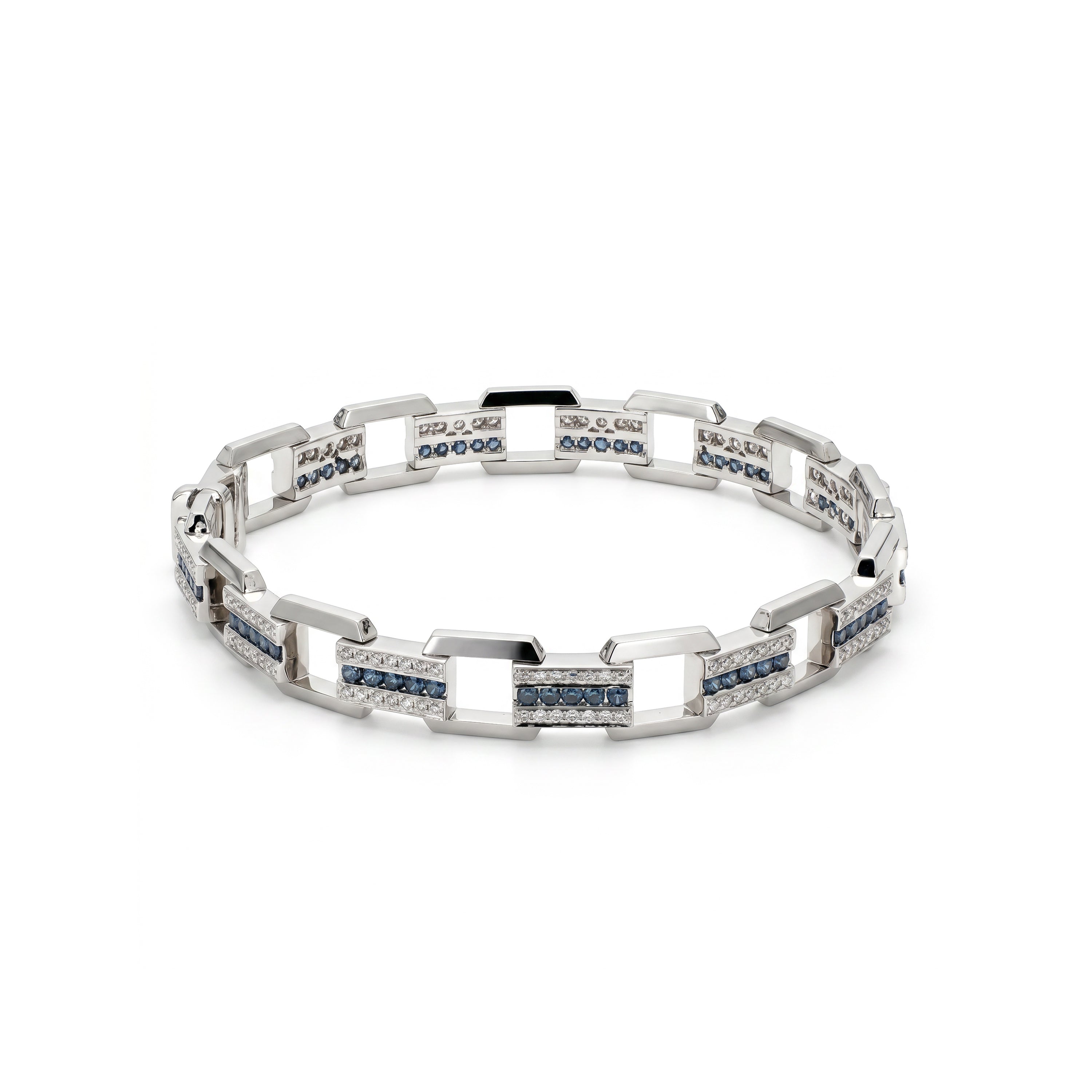 Natural Blue Diamond Link Bracelet
