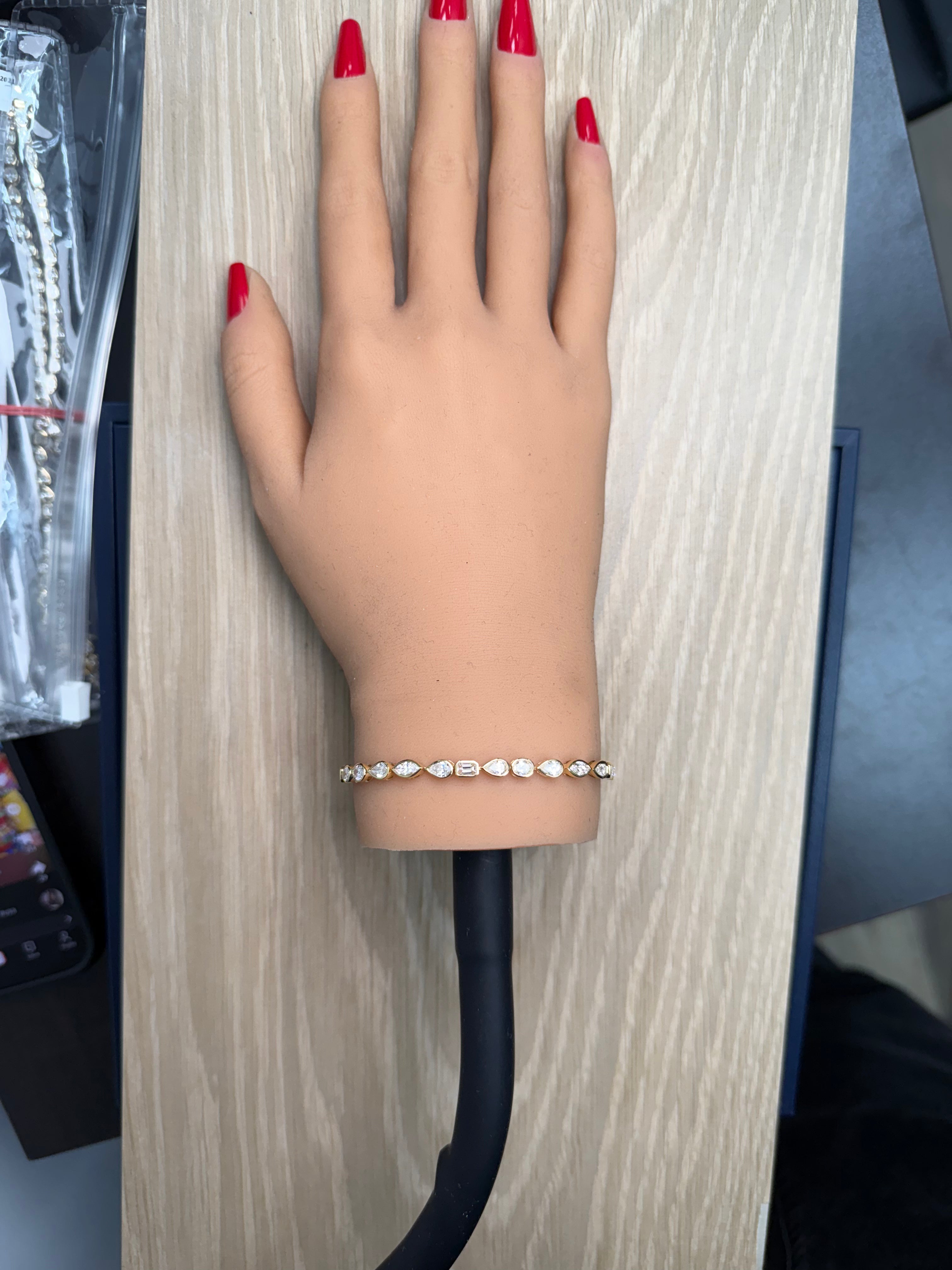 Natural White Emerald Diamond Bracelet