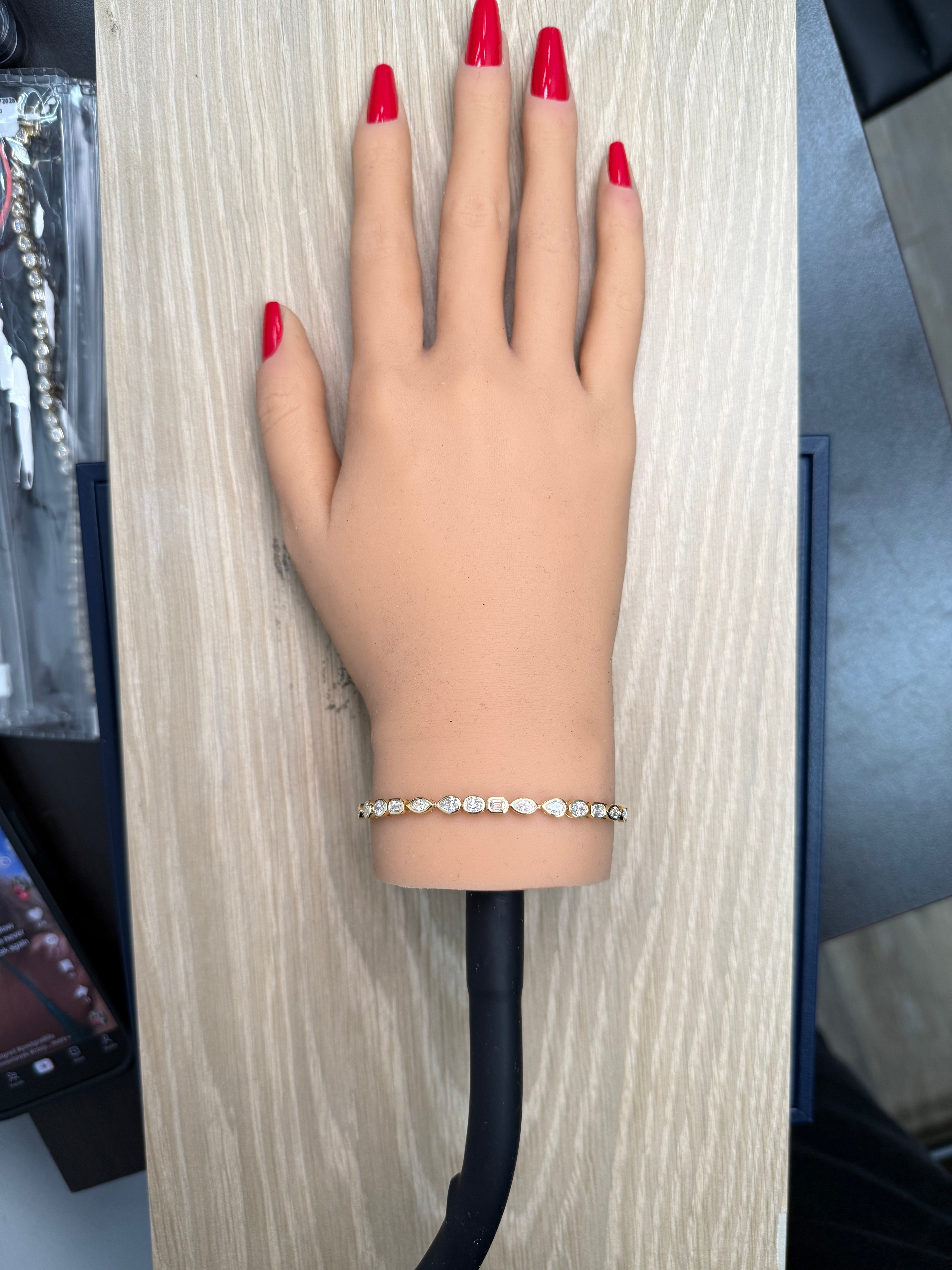 Natural White Marquise Diamond Bracelet