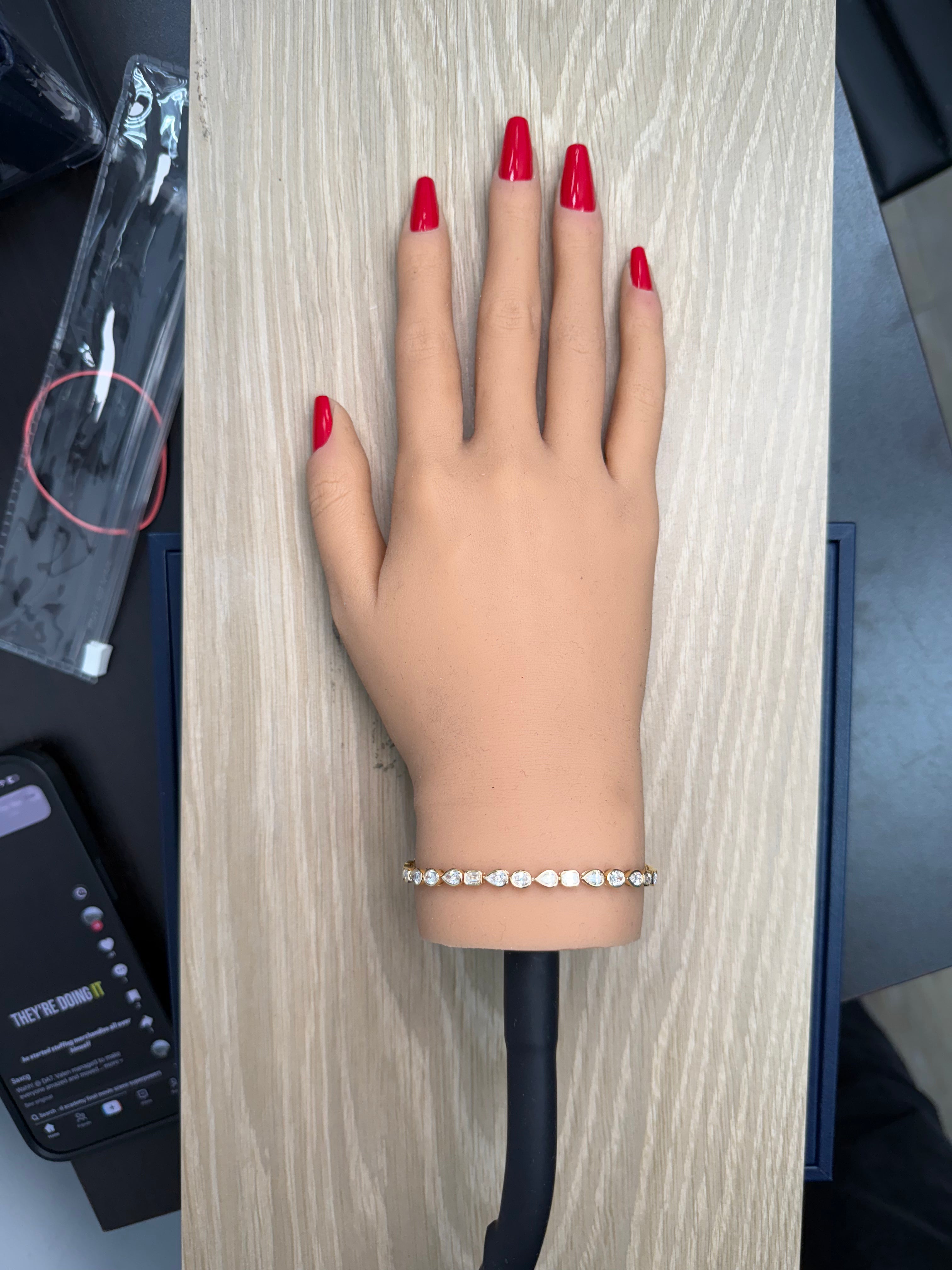 Natural White Emerald Diamond Bracelet