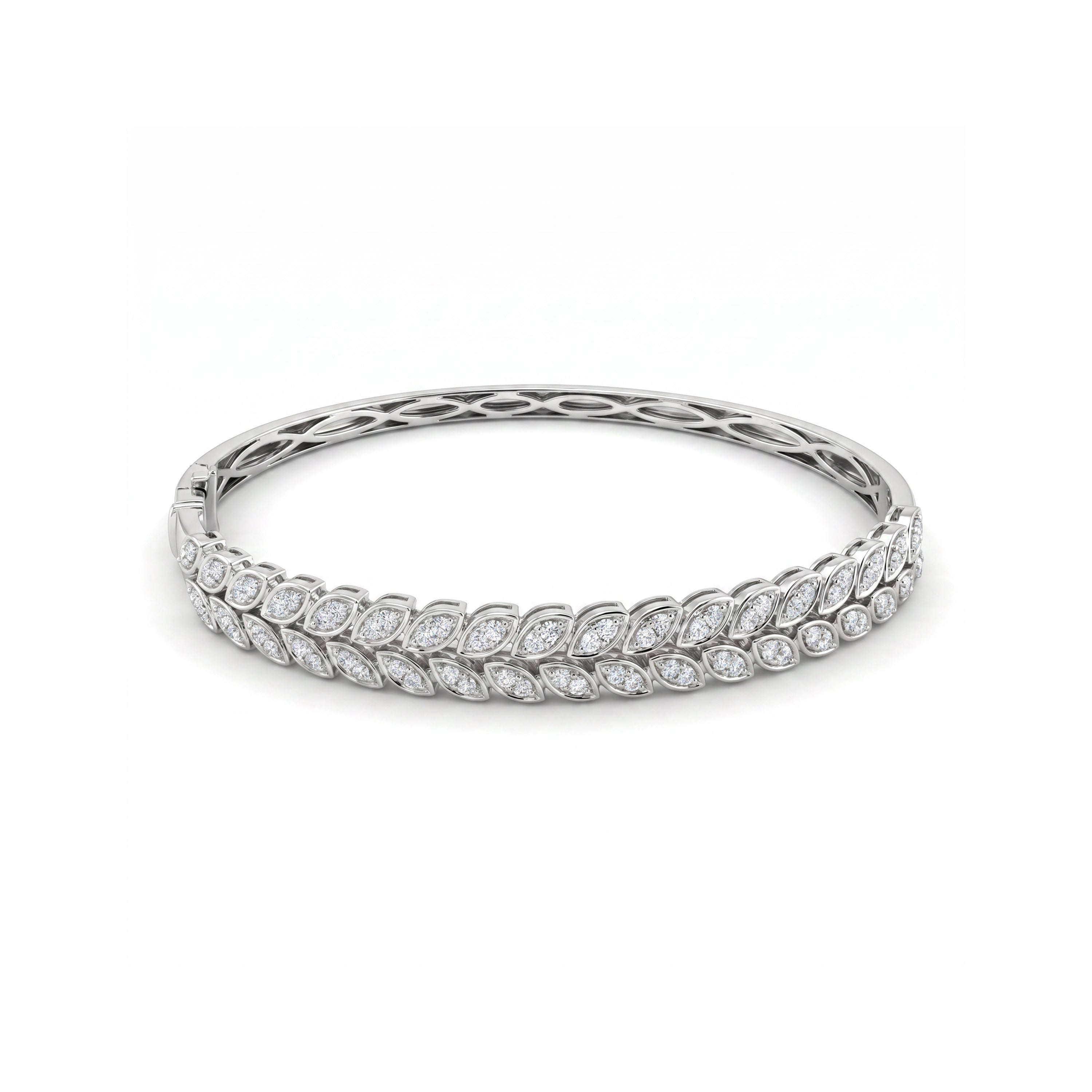 Natural Diamond Leaf Bangle
