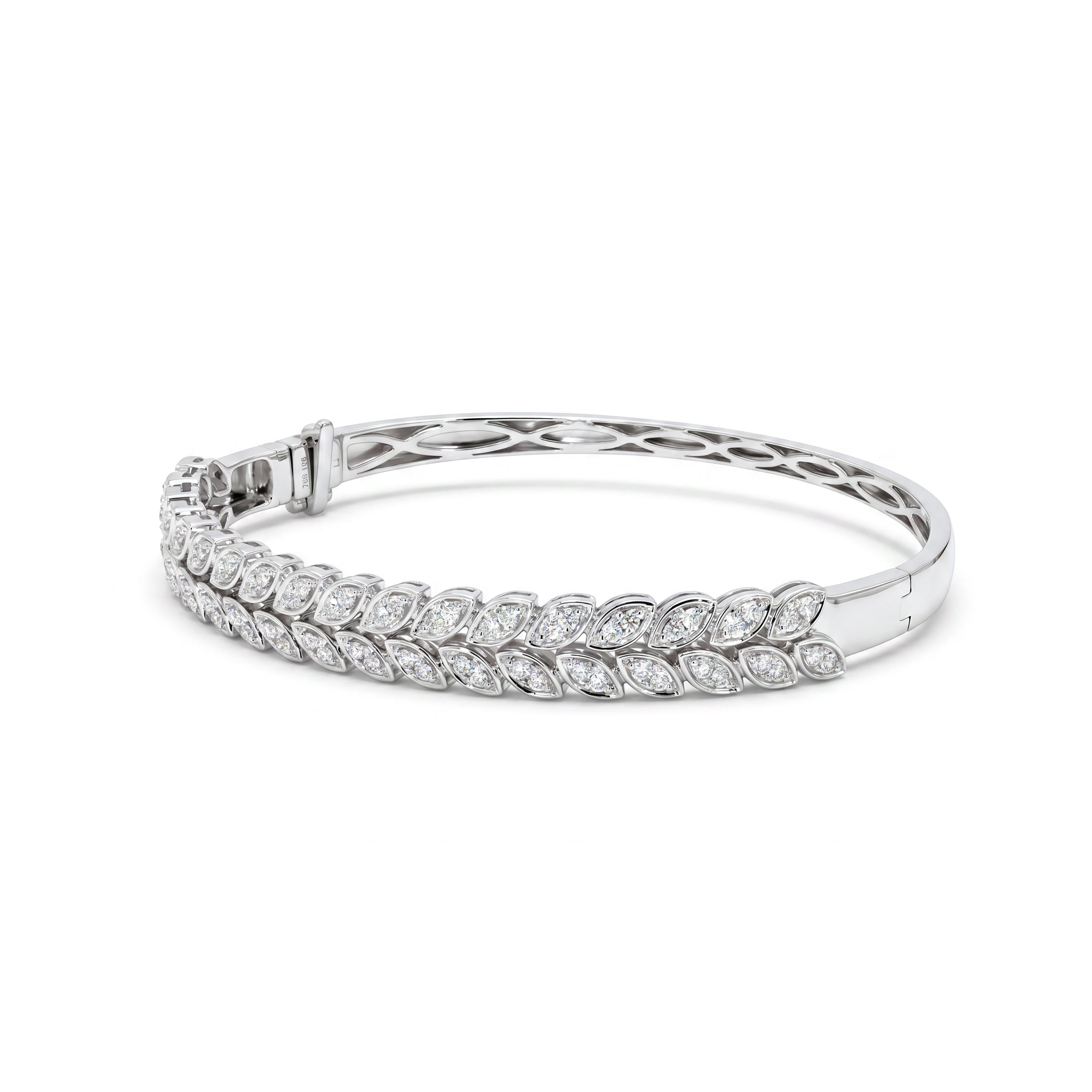 Natural Diamond Leaf Bangle