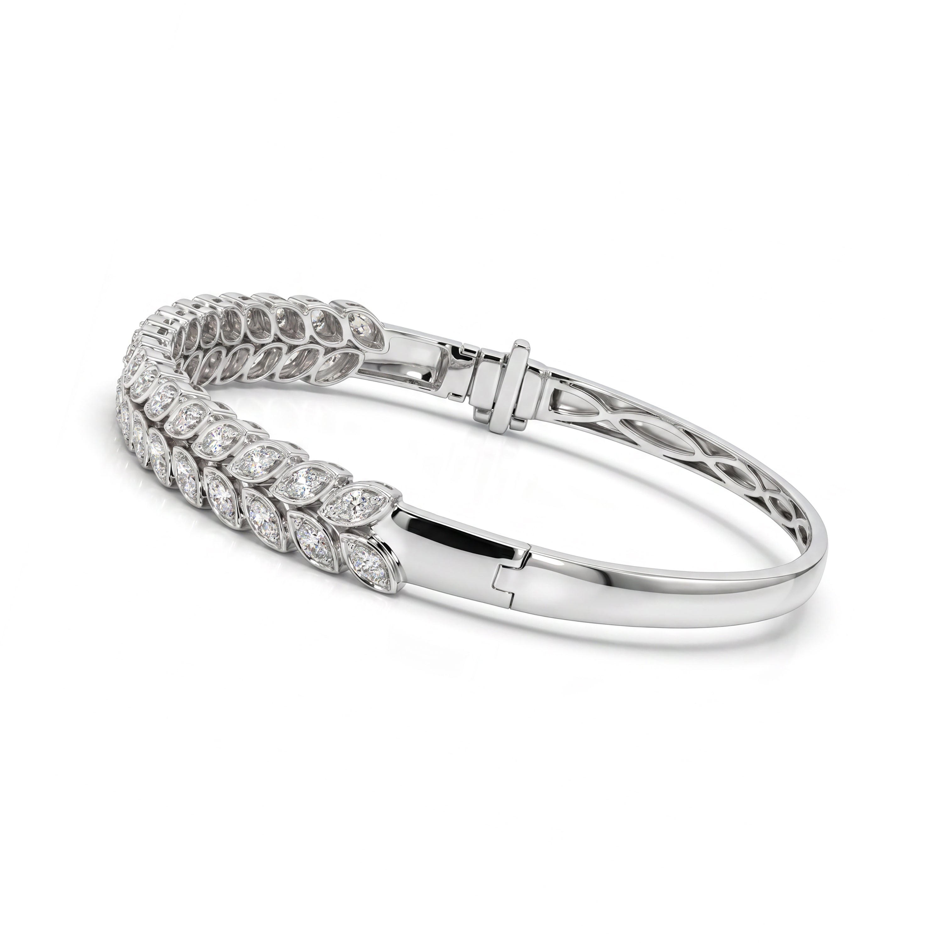Natural Diamond Leaf Bangle