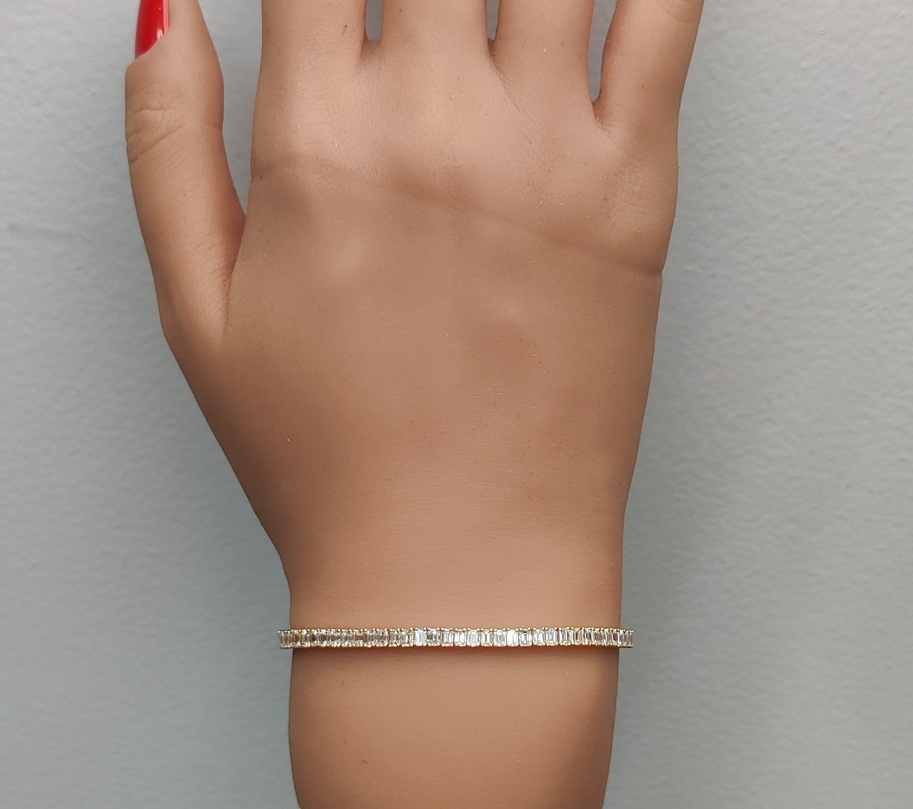 Natural White Emerald Diamond Bracelet