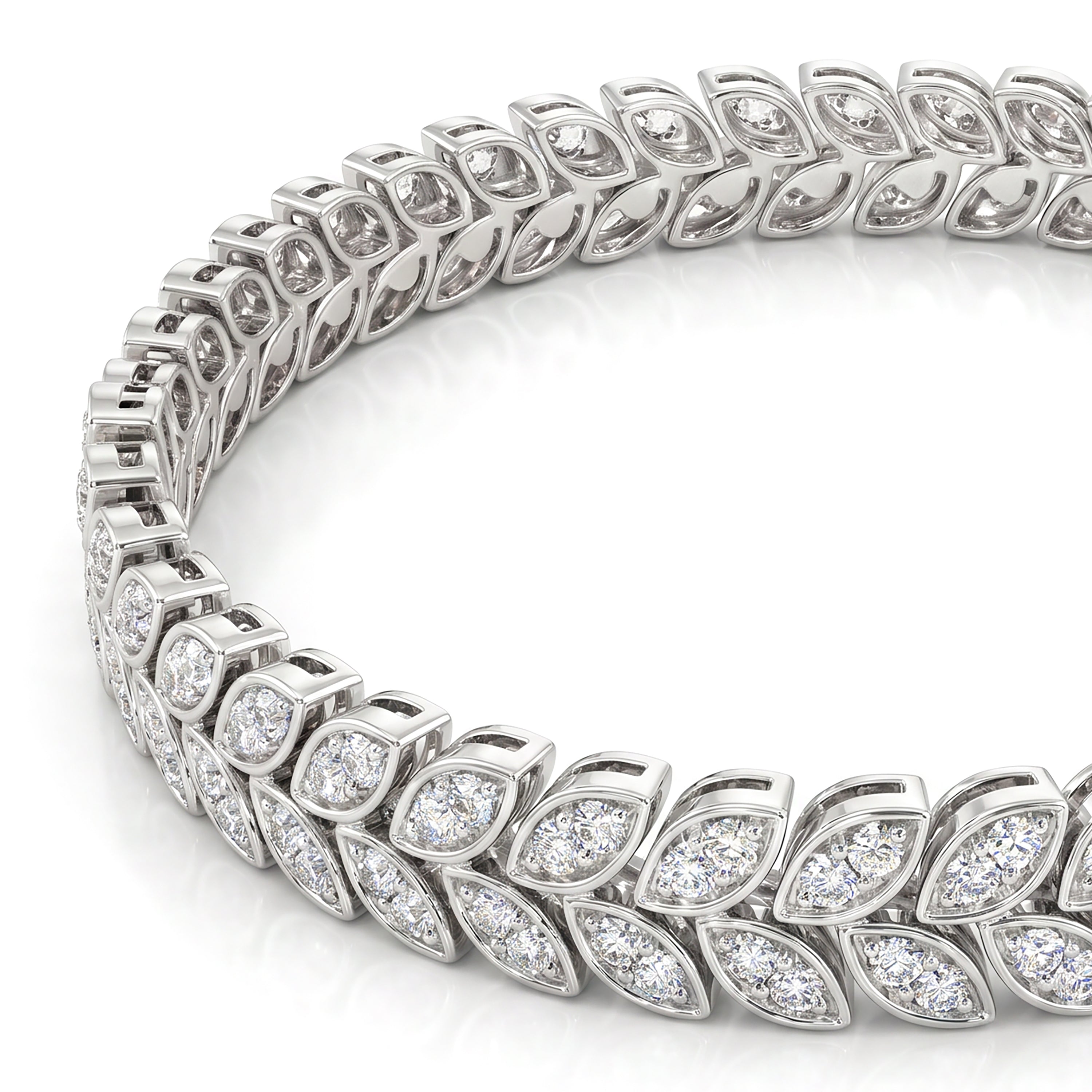Natural Diamond Leaf Bracelet