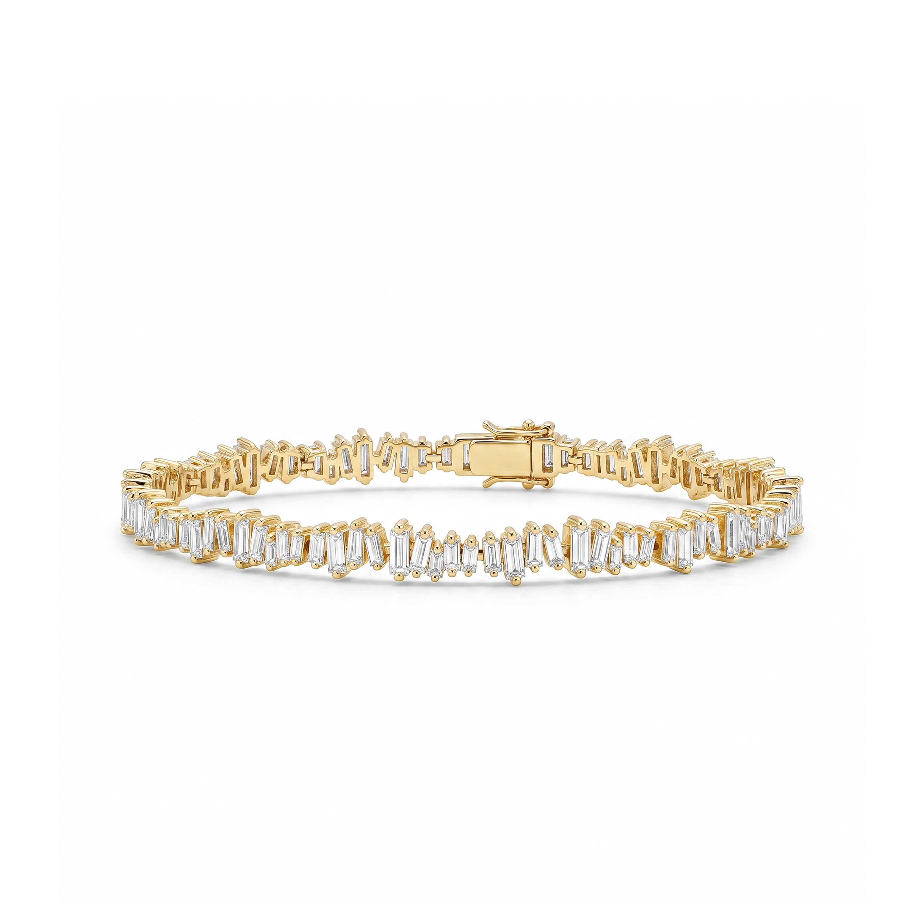 Natural Baguette Diamond Tennis Bracelet