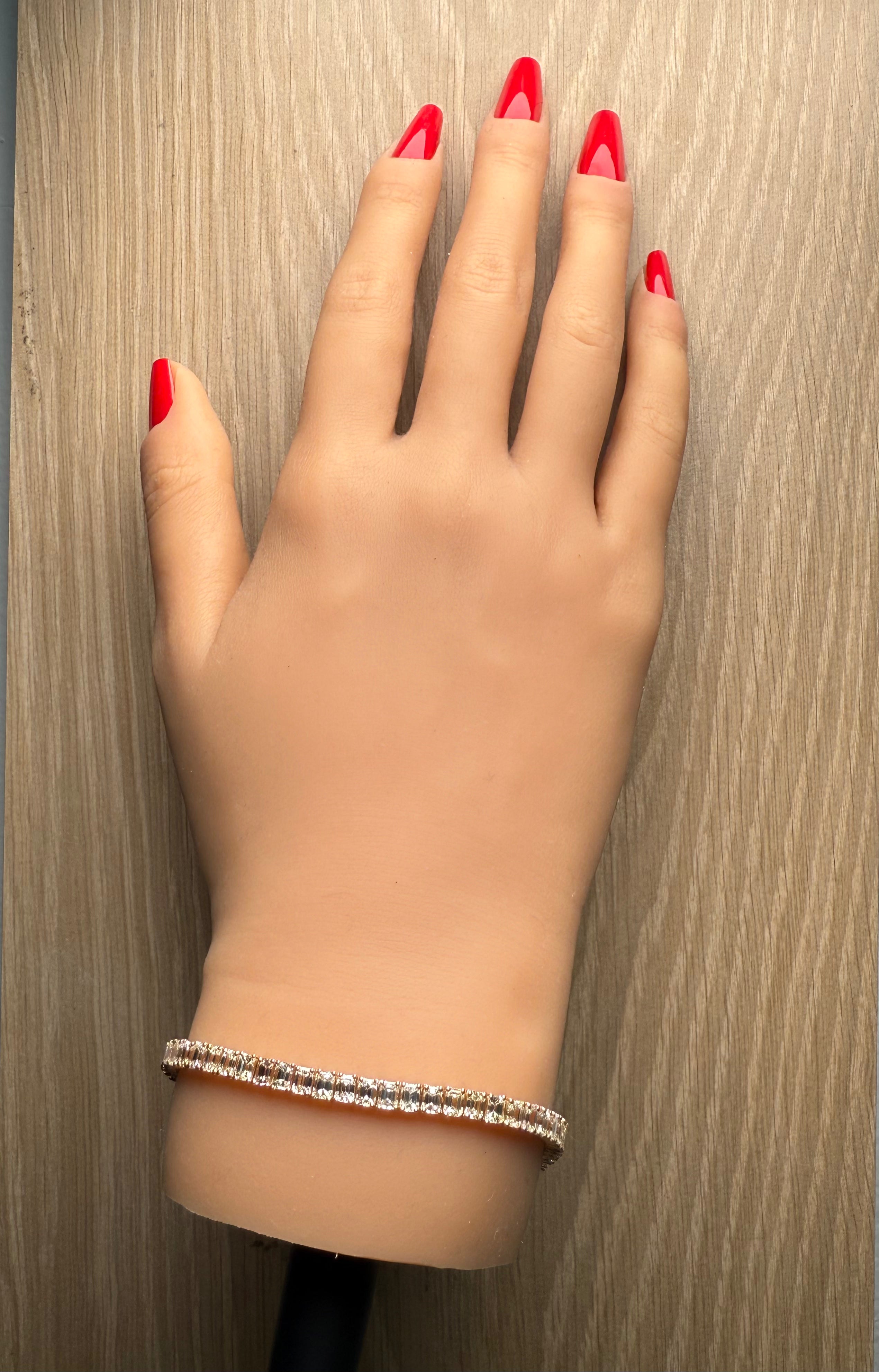 Natural White Emerald Diamond Bracelet