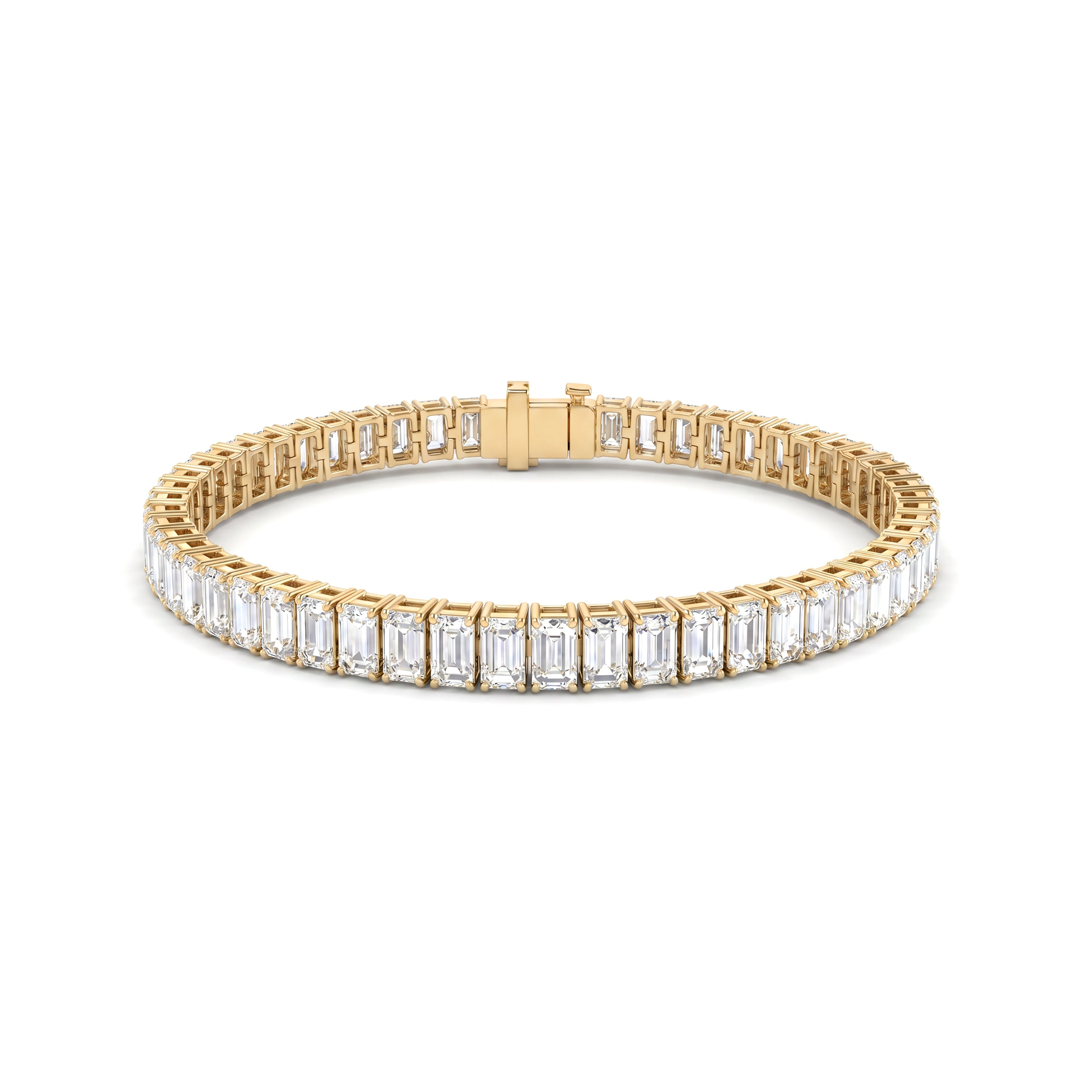 Natural Emerald Cut Diamond Tennis Bracelet