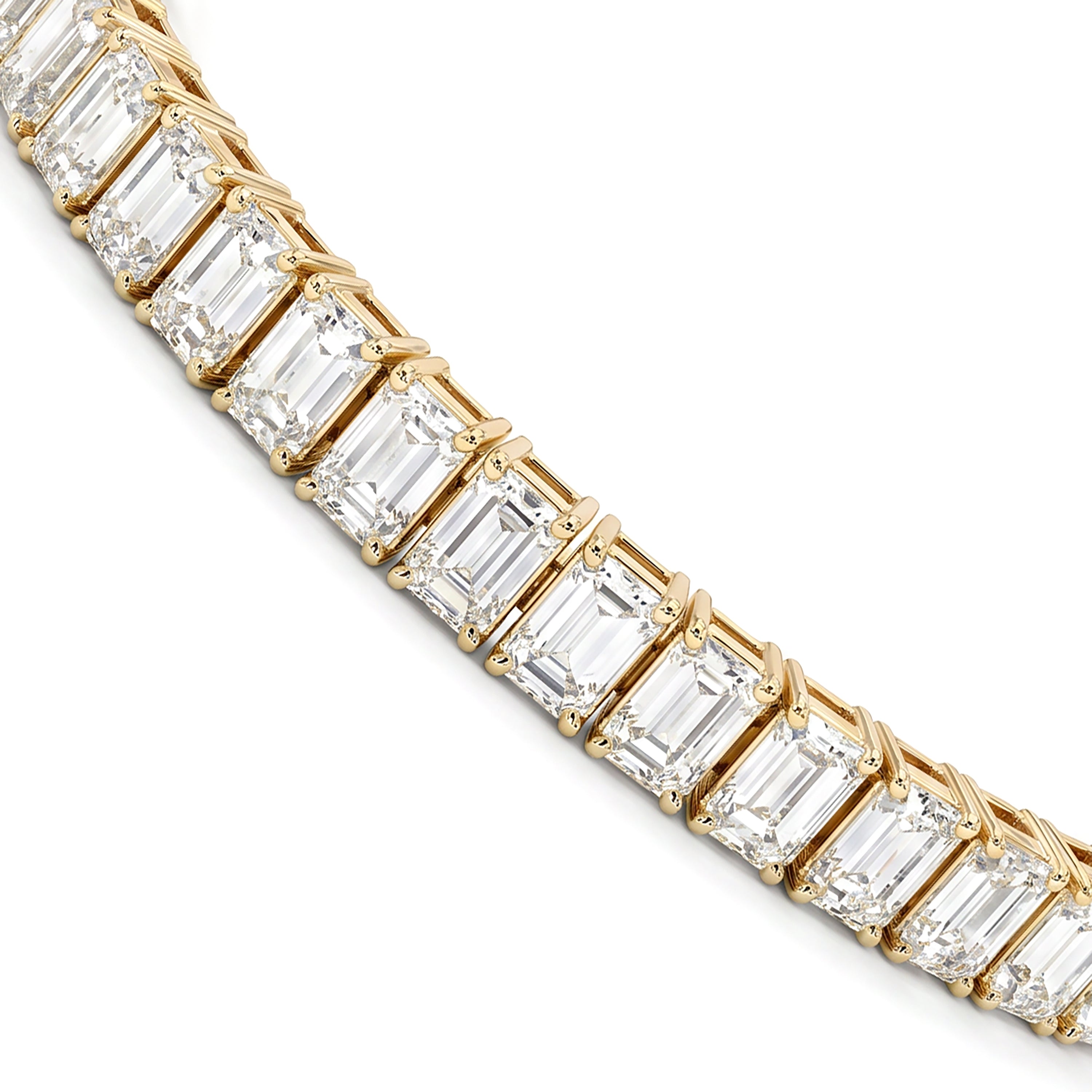 Natural Emerald Cut Diamond Tennis Bracelet