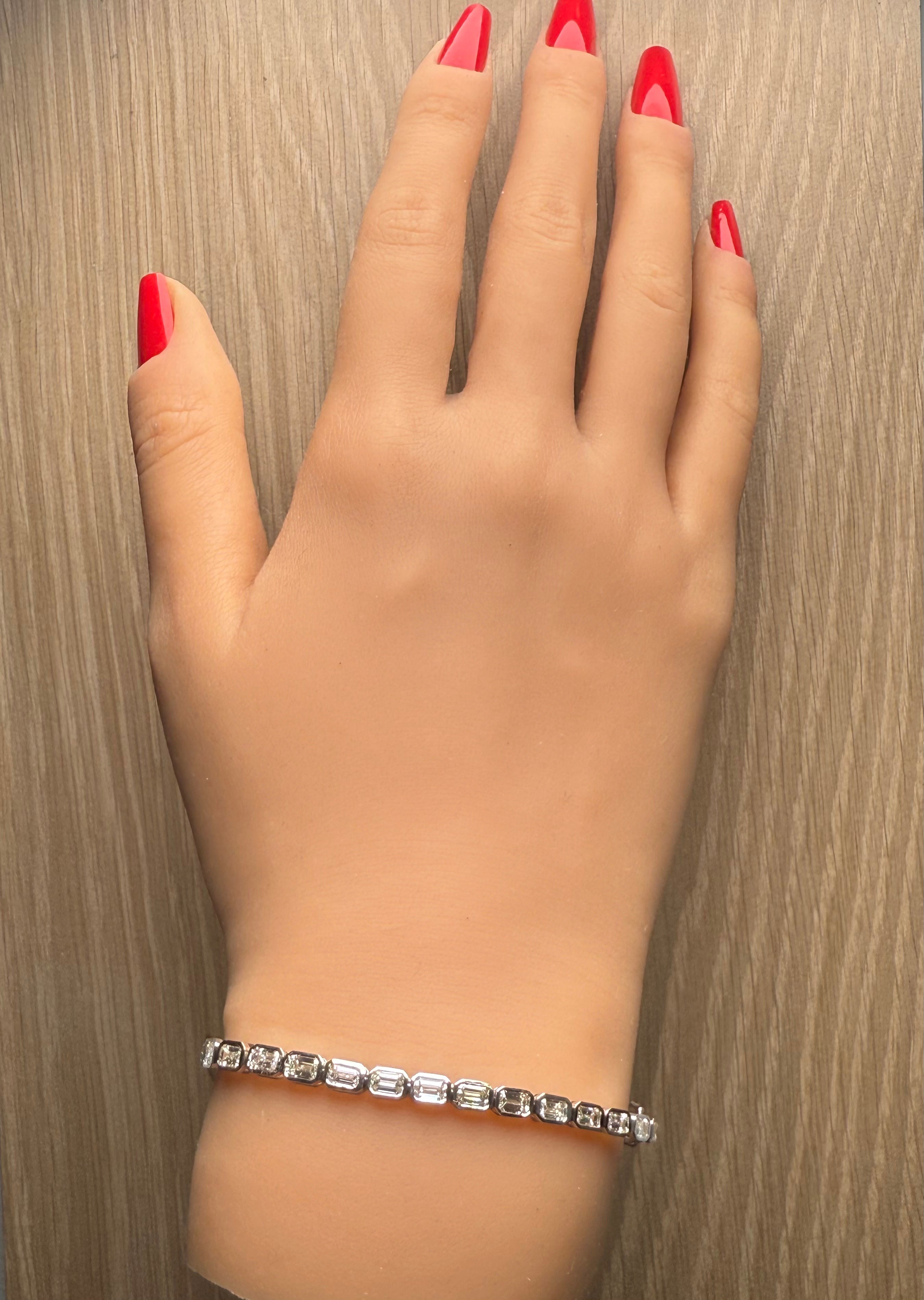 Natural White Emerald Diamond Bracelet