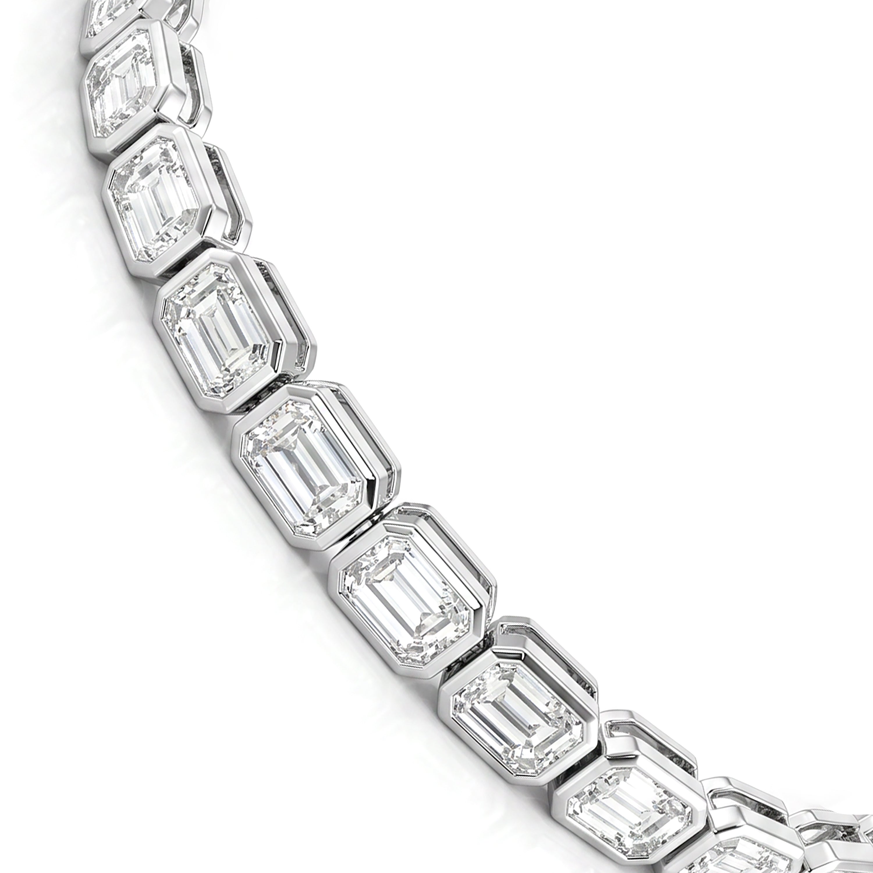 Natural Emerald Cut Diamond Bezel Bracelet