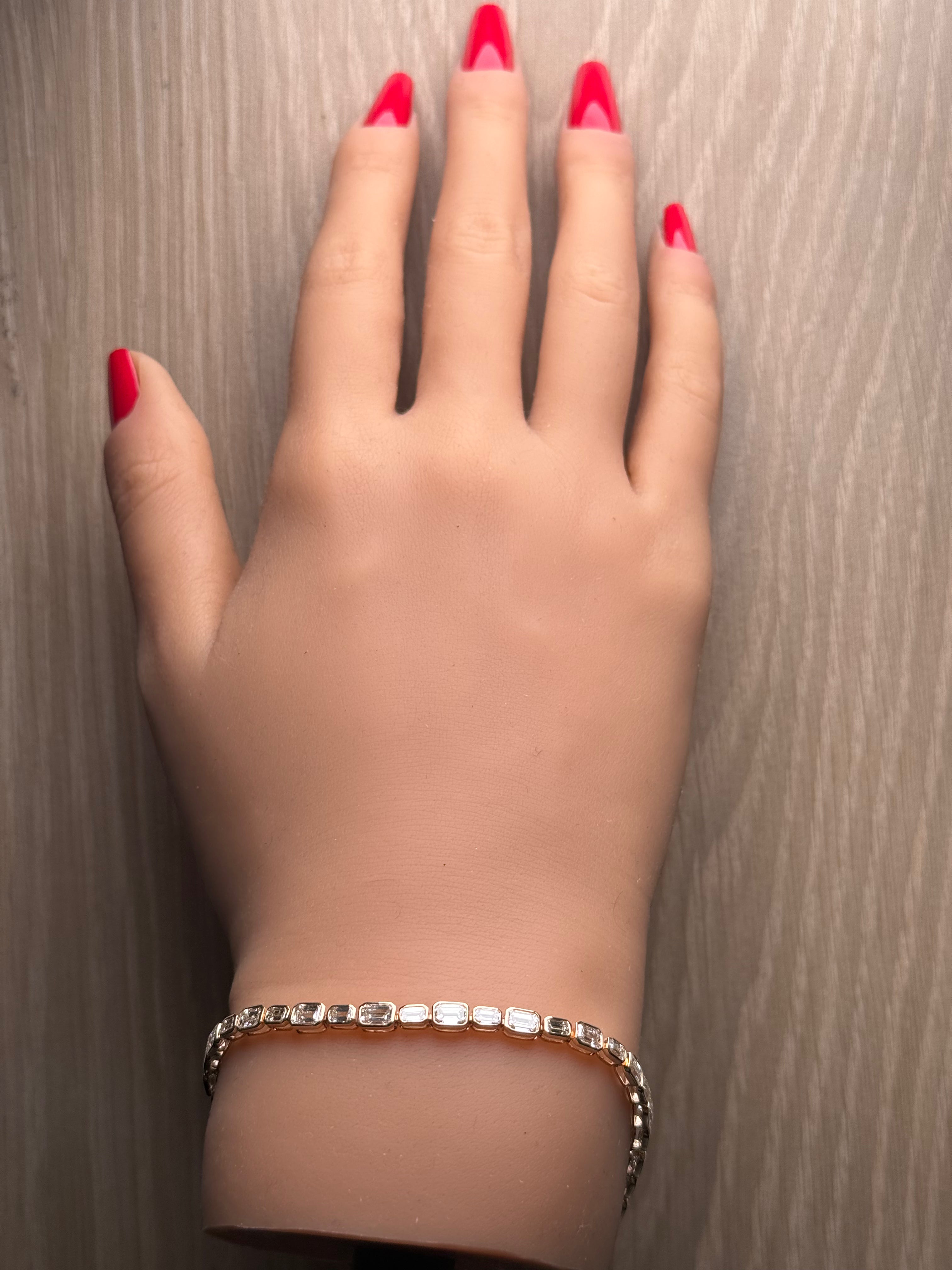 Natural White Emerald Diamond Bracelet