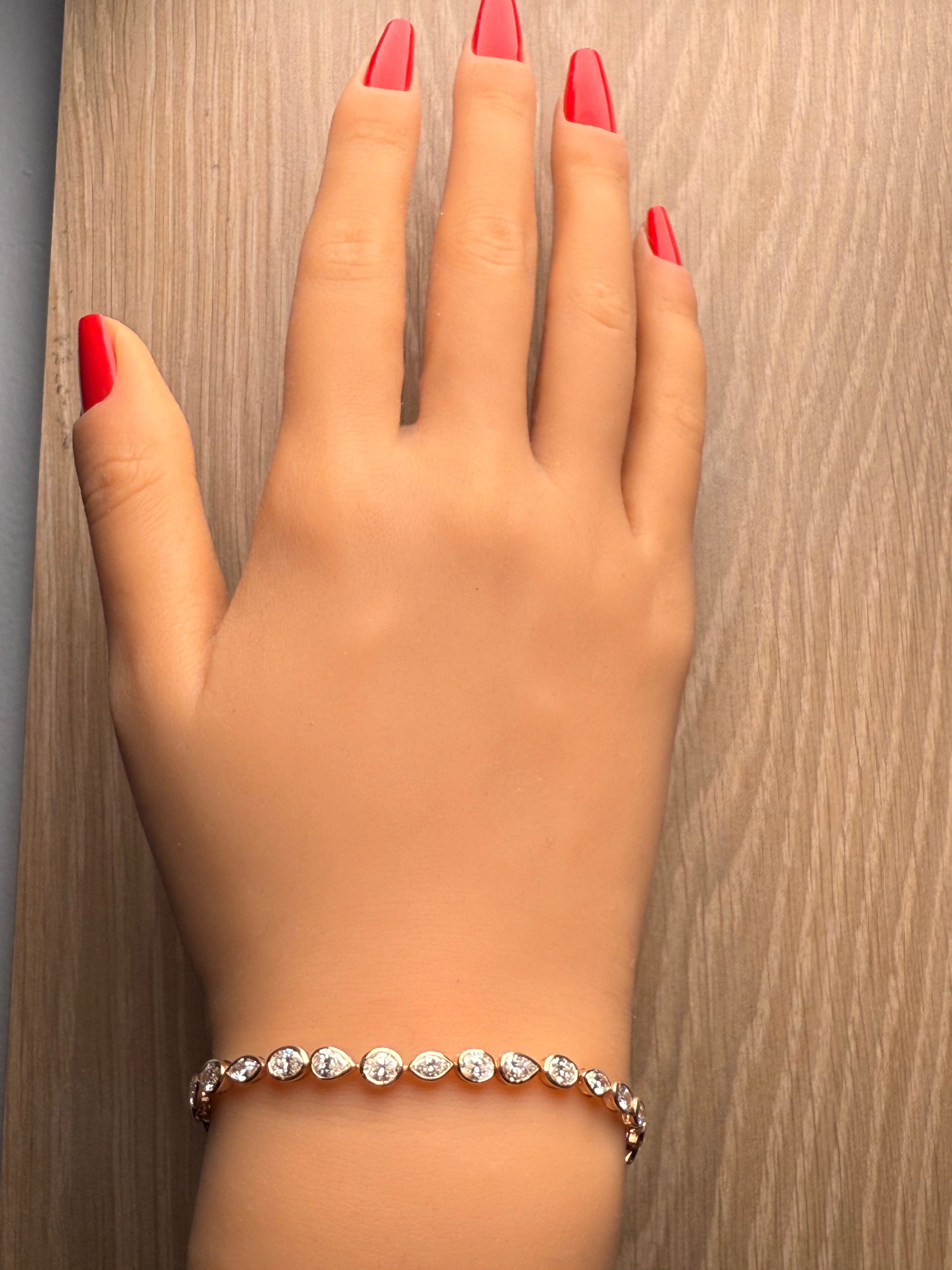Natural White Oval Diamond Bracelet