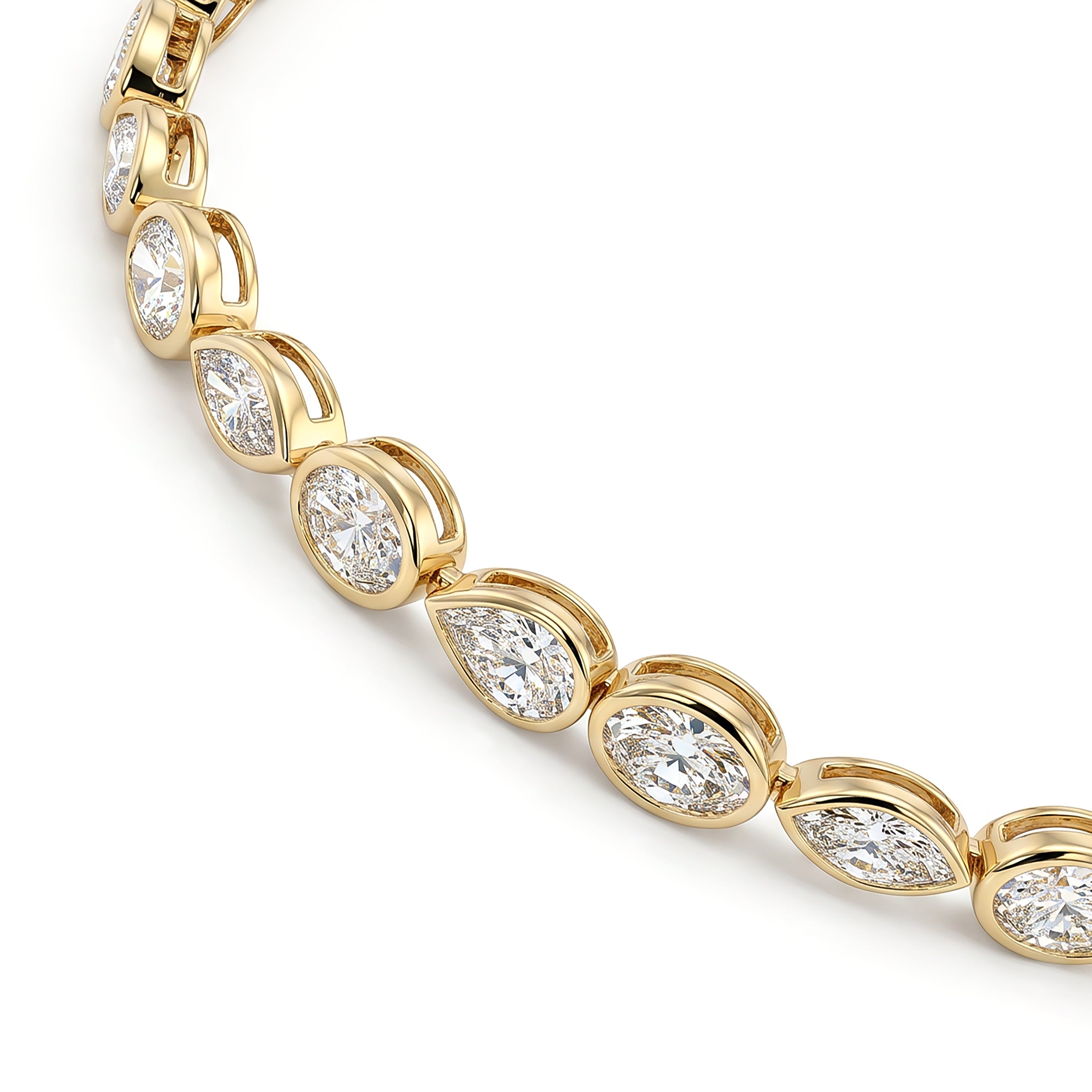 Natural Multi-shape Diamond Bezel Bracelet