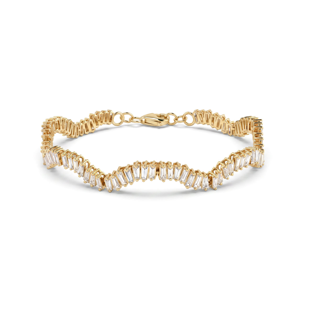Natural White Baguette Diamond Bracelet
