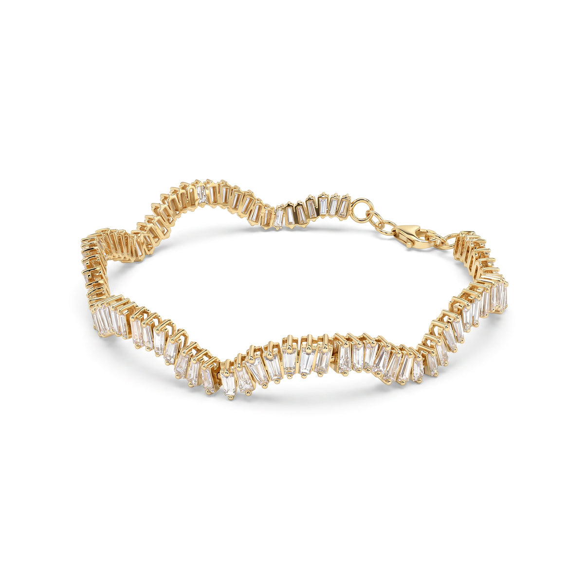 Natural White Baguette Diamond Bracelet