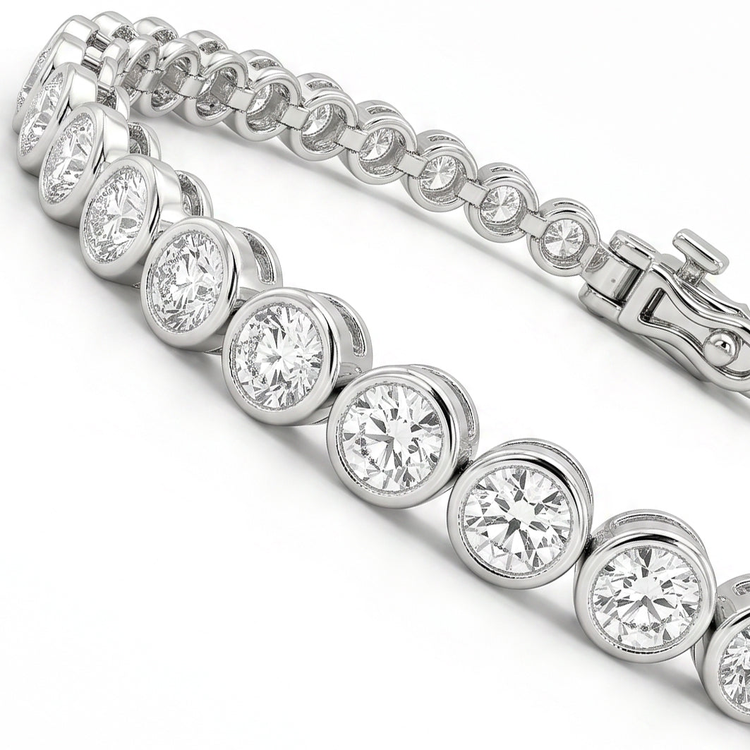 Natural Diamond Bezel Tennis Bracelet