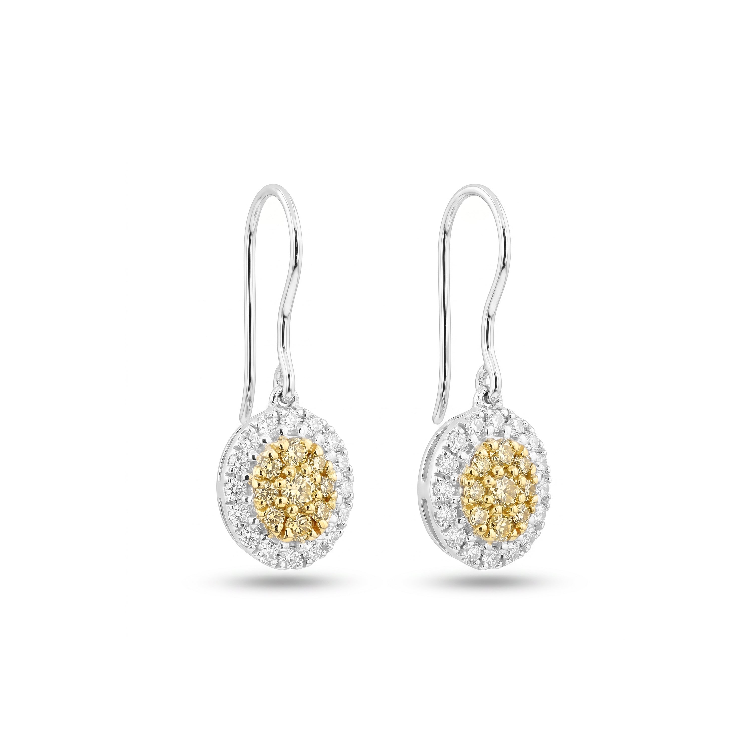 Natural Yellow Pavé Diamond Drop Earrings