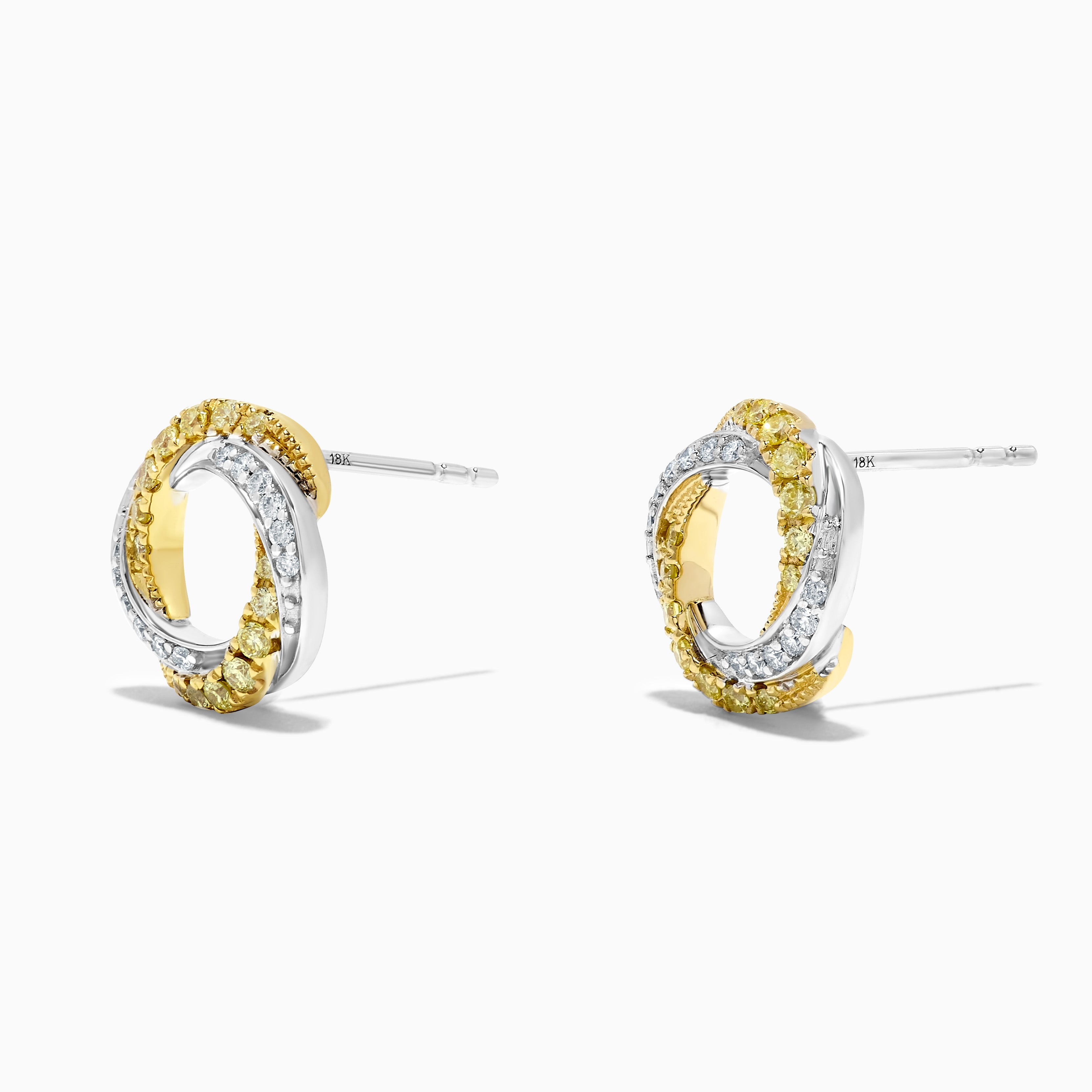 Yellow & White Diamond Hoop Earrings JE0199GP